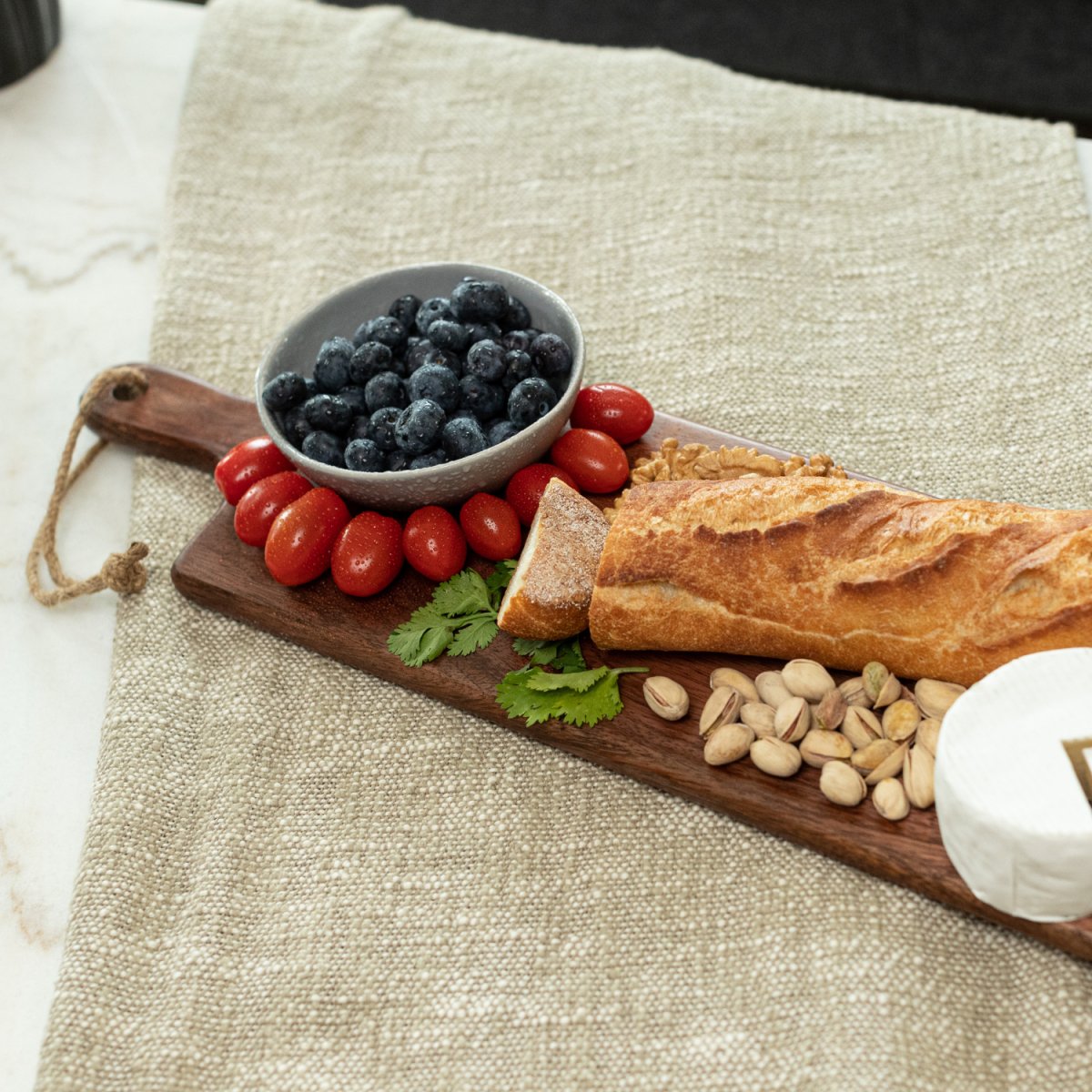 Long Mango Wood Charcuterie Board with Charcuterie - Aesthetic Living