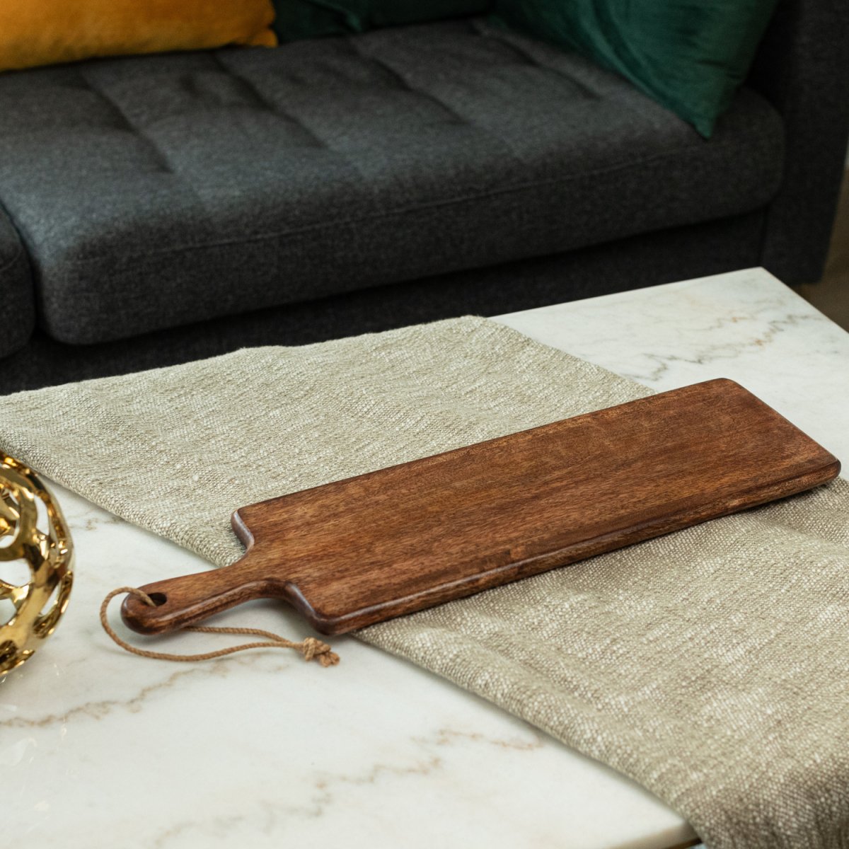 Long Mango Wood Charcuterie Board_Full Board Elevation - Aesthetic Living