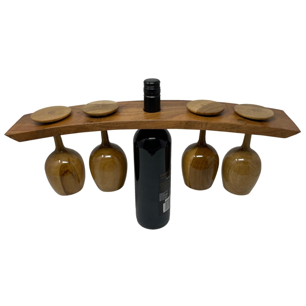 Wine Bottle Stand for 4 Glasses - Aesthetic Living