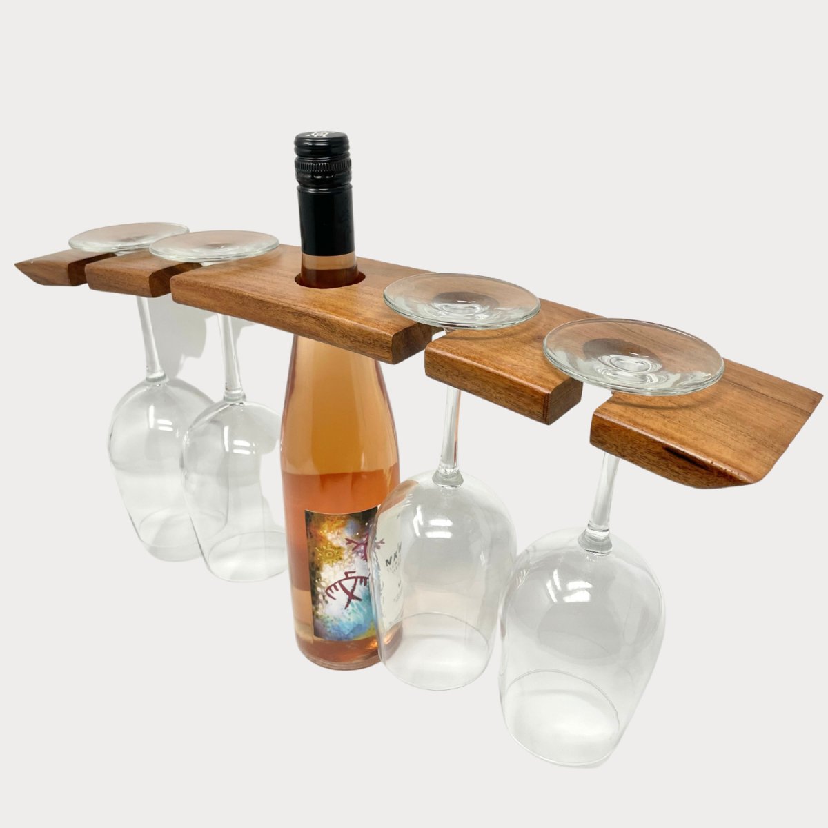 Wine Bottle Stand for 4 Glasses - Aesthetic Living