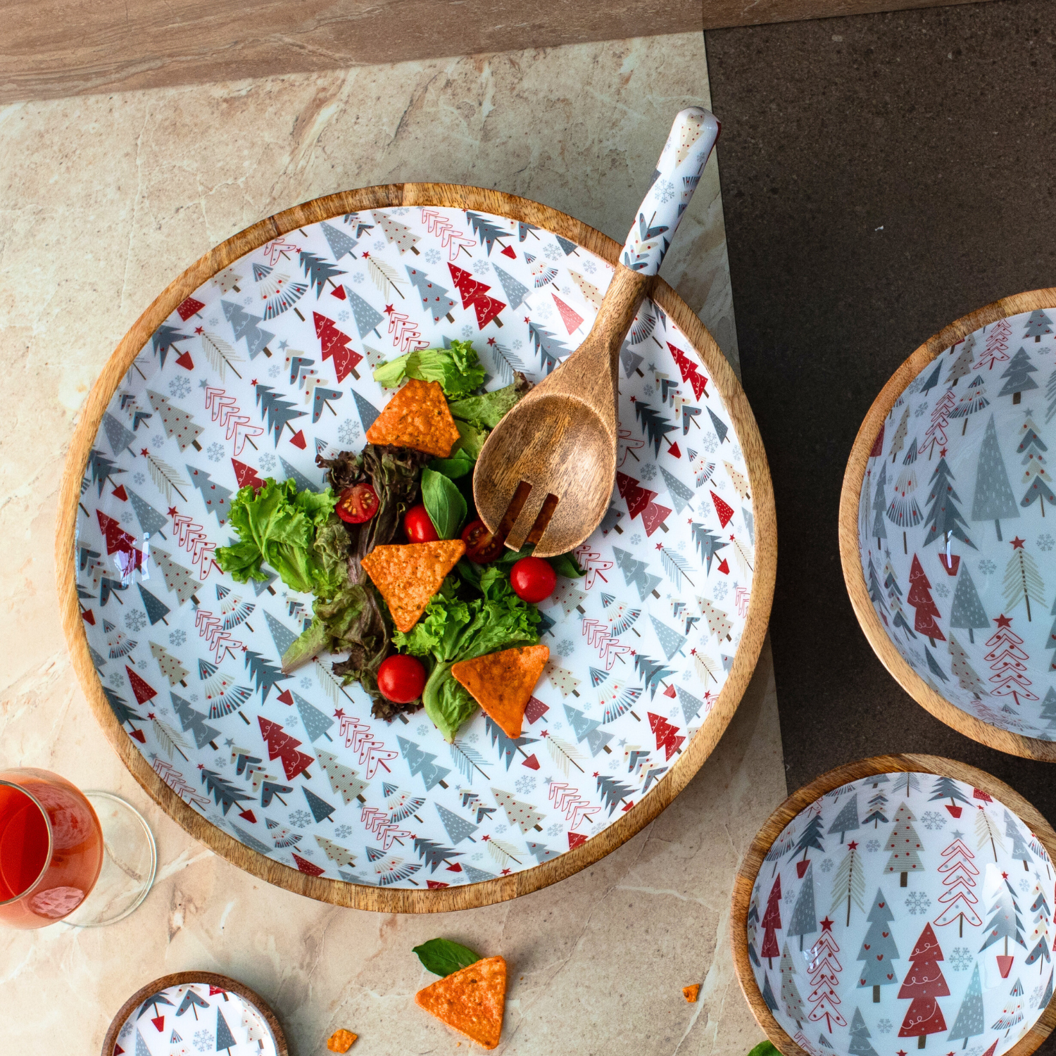 Large Bowl with Holiday Enamel