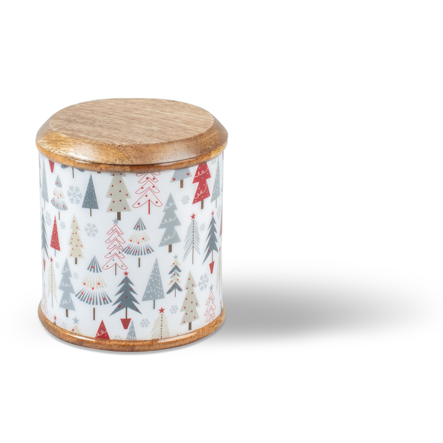 Canisters with Holiday Enamel, Set of 2 (Large and Small)