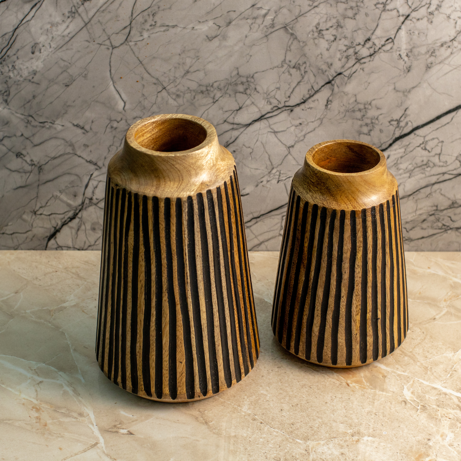 Tapered Vase with Black Lines, Large