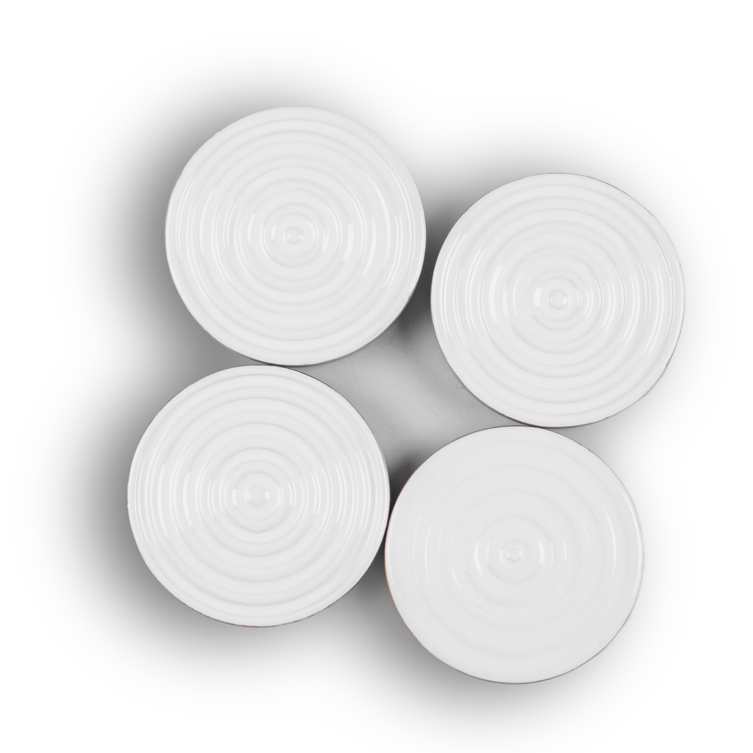 Swirl Coasters with White Enamel, Set of 4