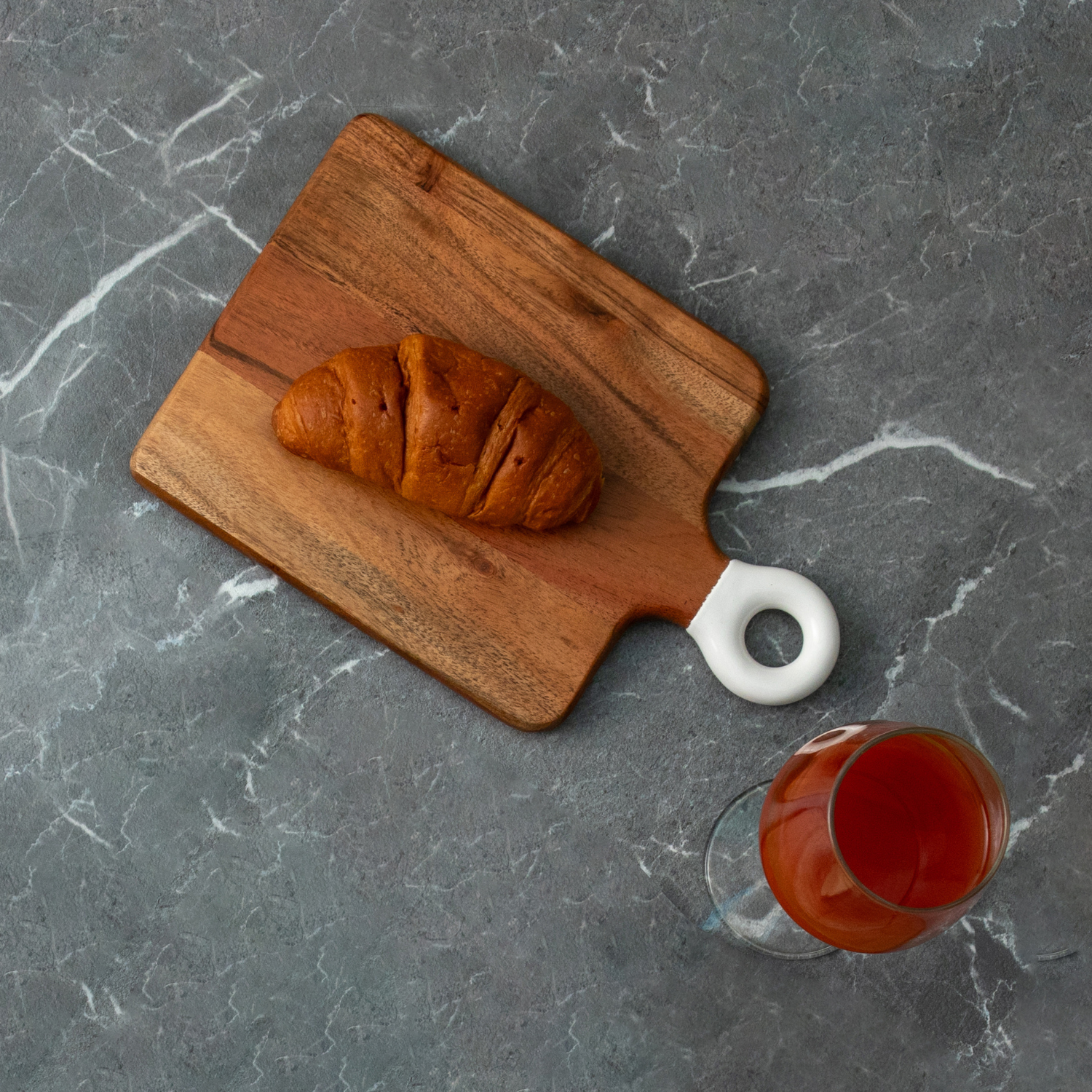 Square Small Board with White Enamel Handle