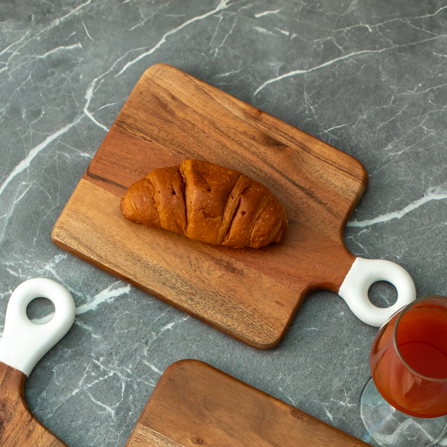 Square Small Board with White Enamel Handle