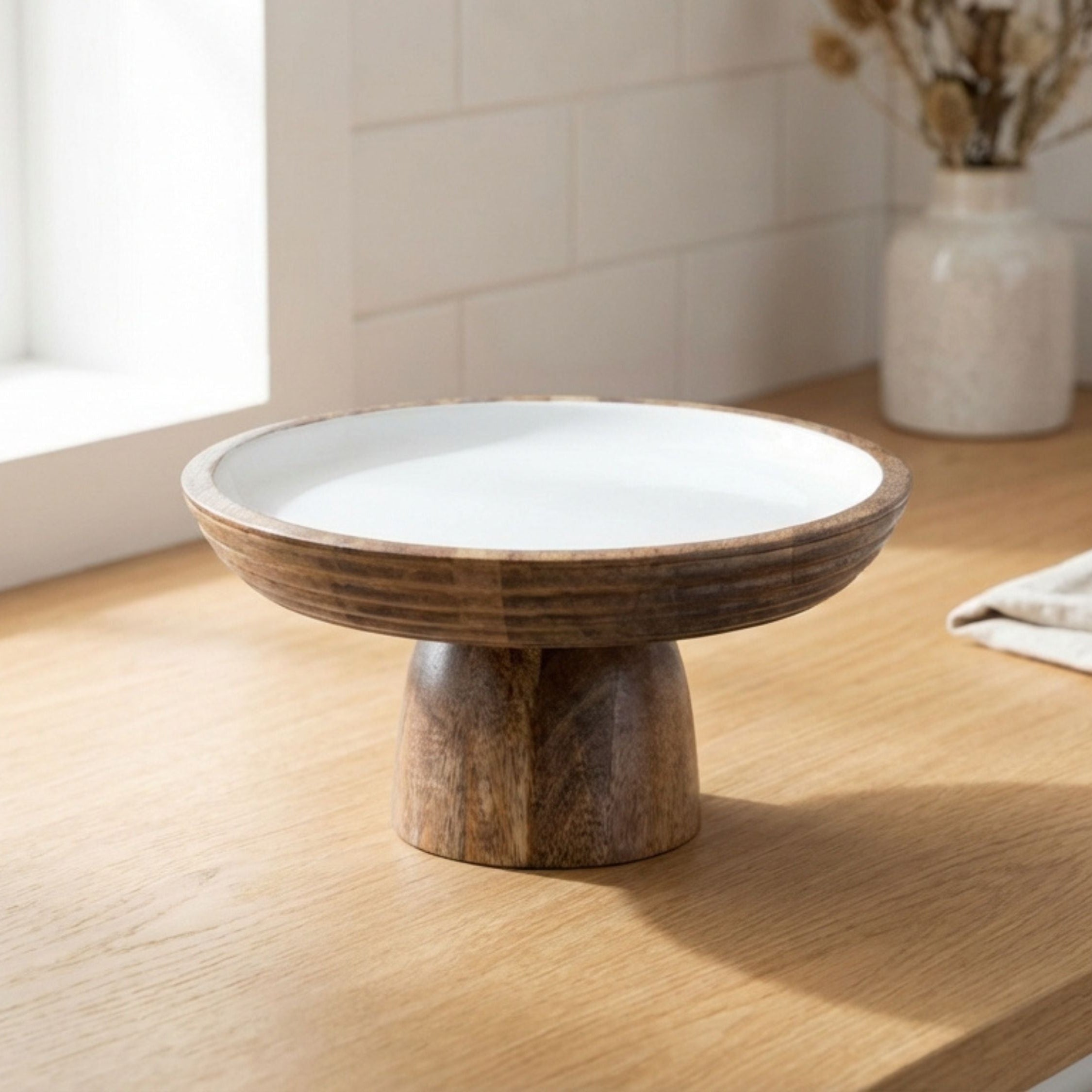 Cake Stand with White Enamel