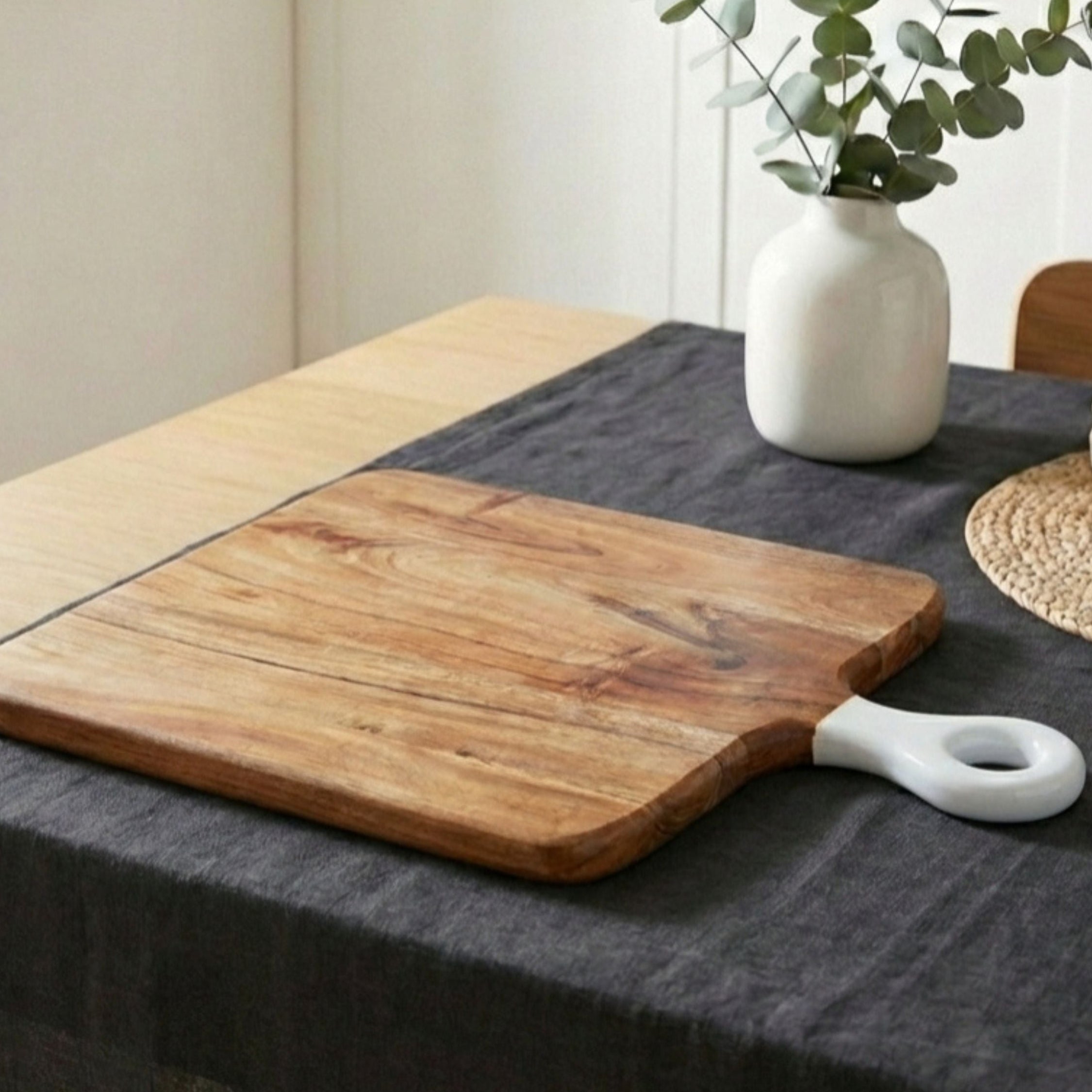 Square Large Board with White Enamel Handle