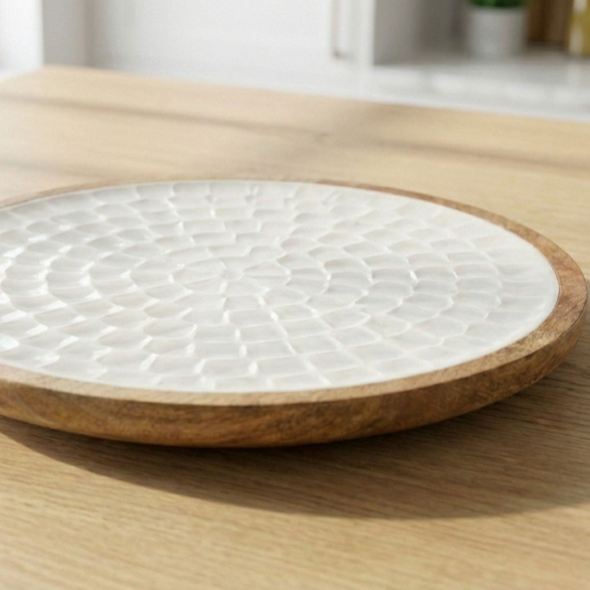 Lazy Susan Turntable with Pearl Enamel