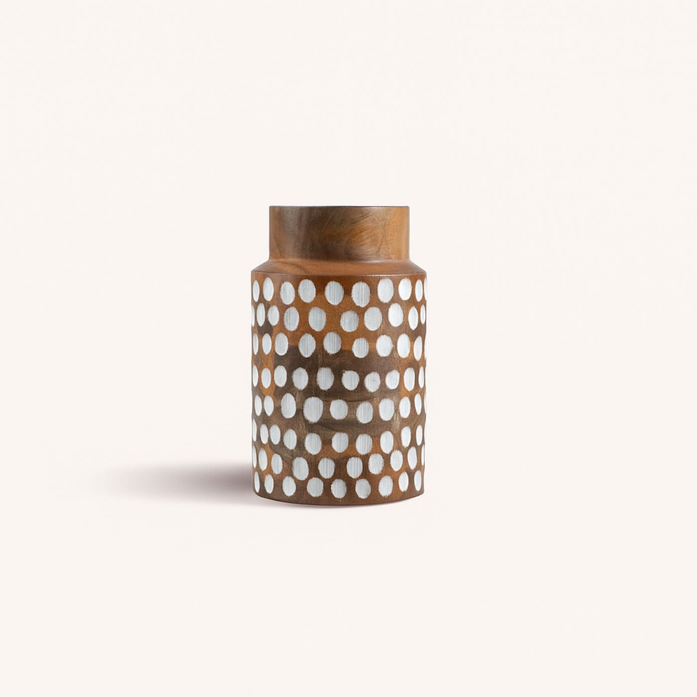 Straight Vase with White Polka Dots, Small