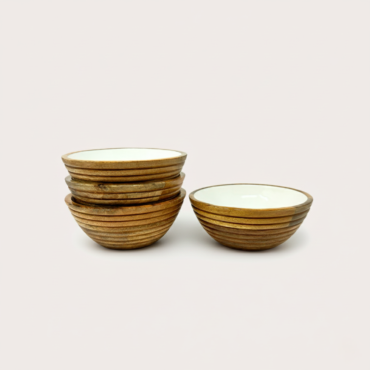 Small Bowl with White Enamel, Set of 4