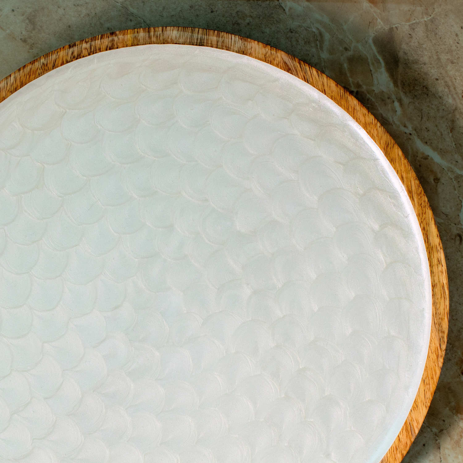 Lazy Susan Turntable with Pearl Enamel