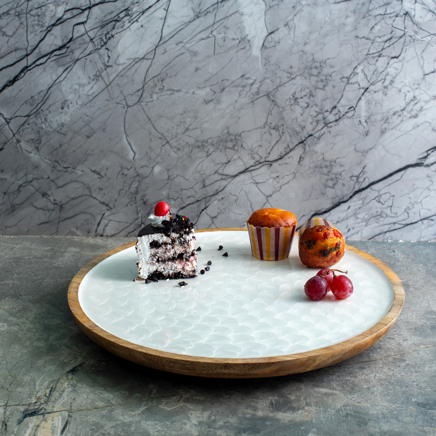 Lazy Susan Turntable with Pearl Enamel