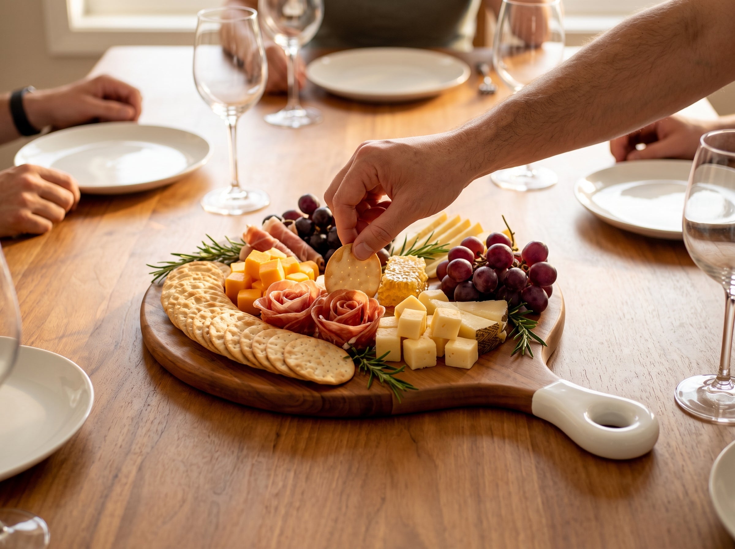 Round Medium Board with White Enamel Handle