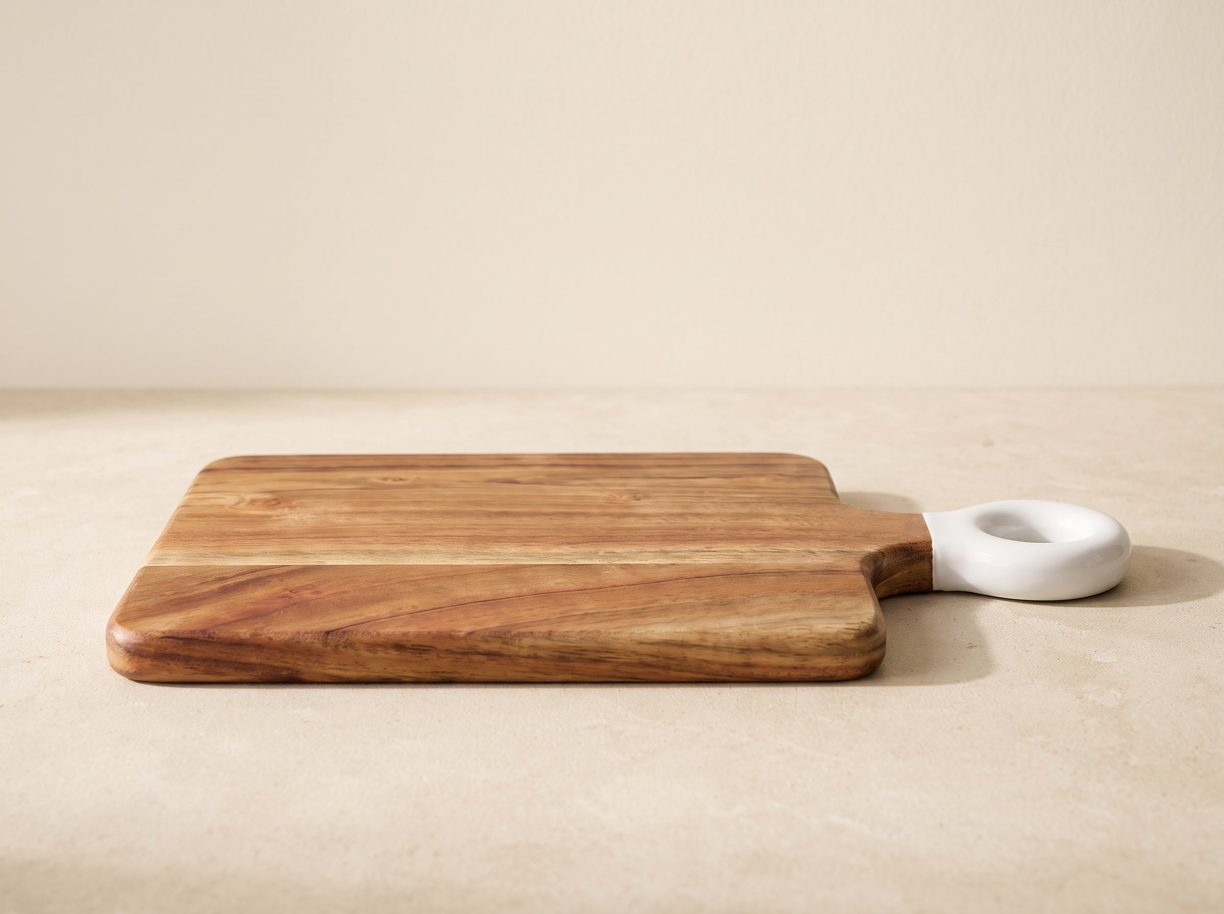 Square Small Board with White Enamel Handle