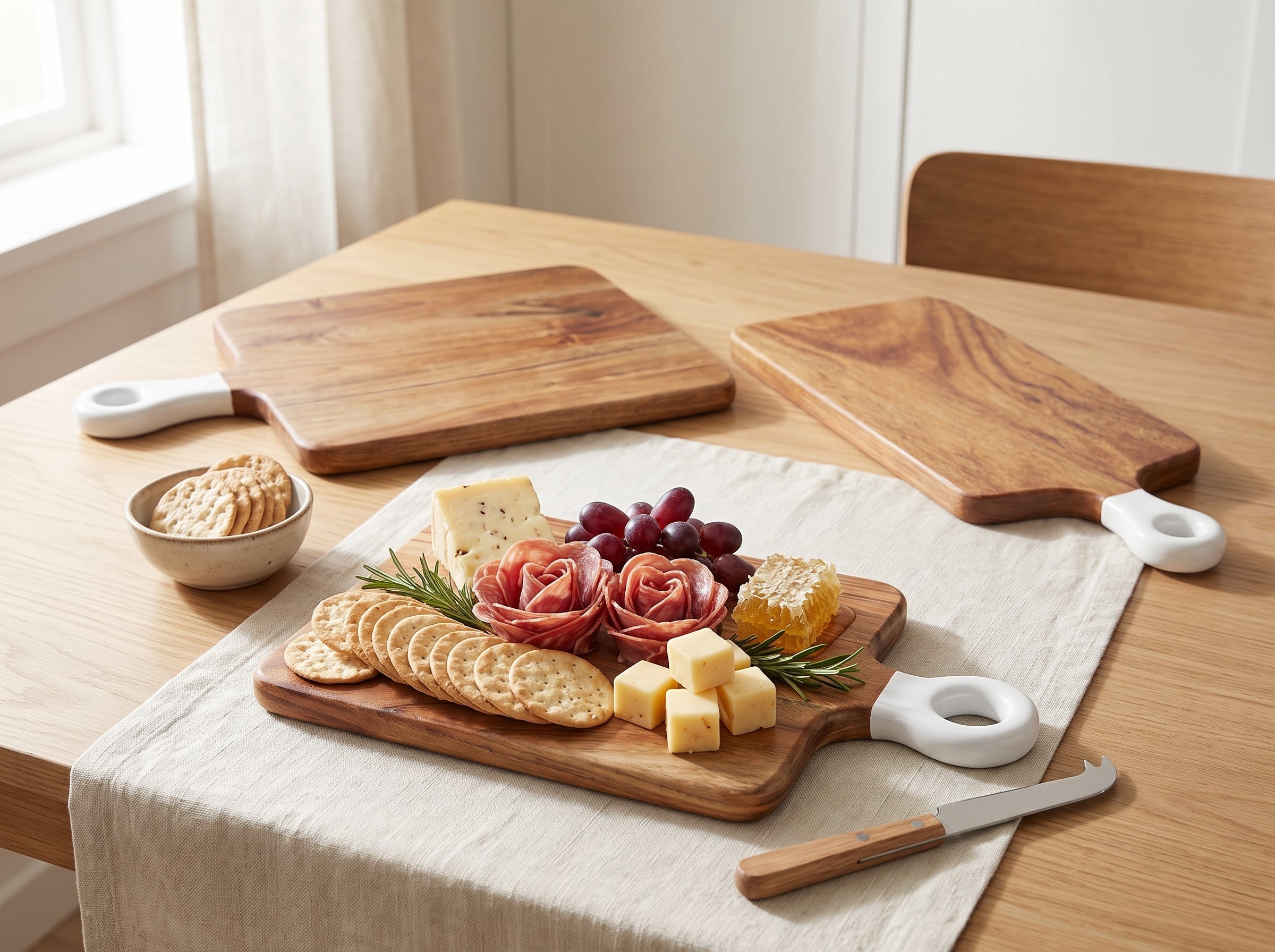 Square Small Board with White Enamel Handle