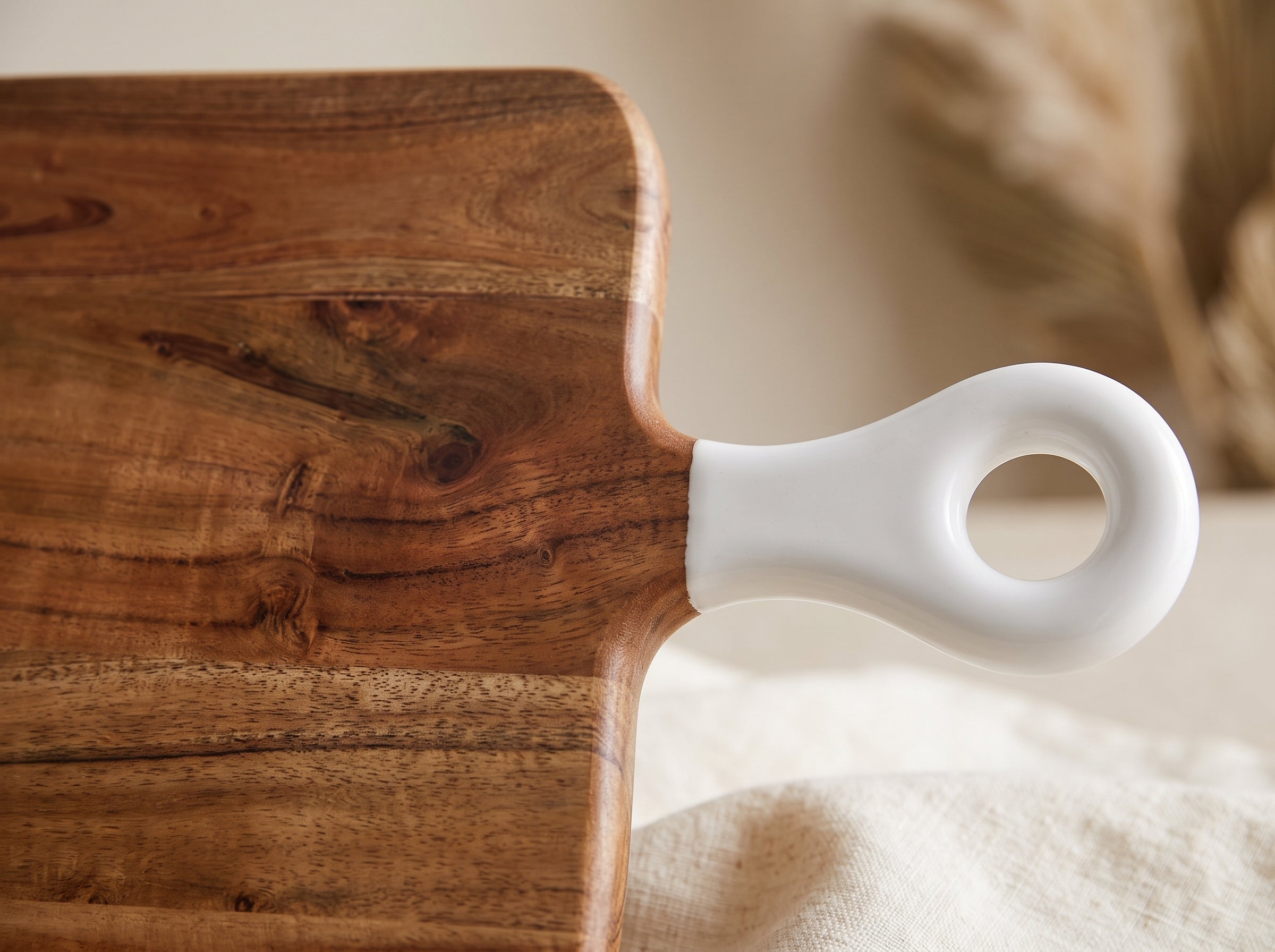 Square Large Board with White Enamel Handle
