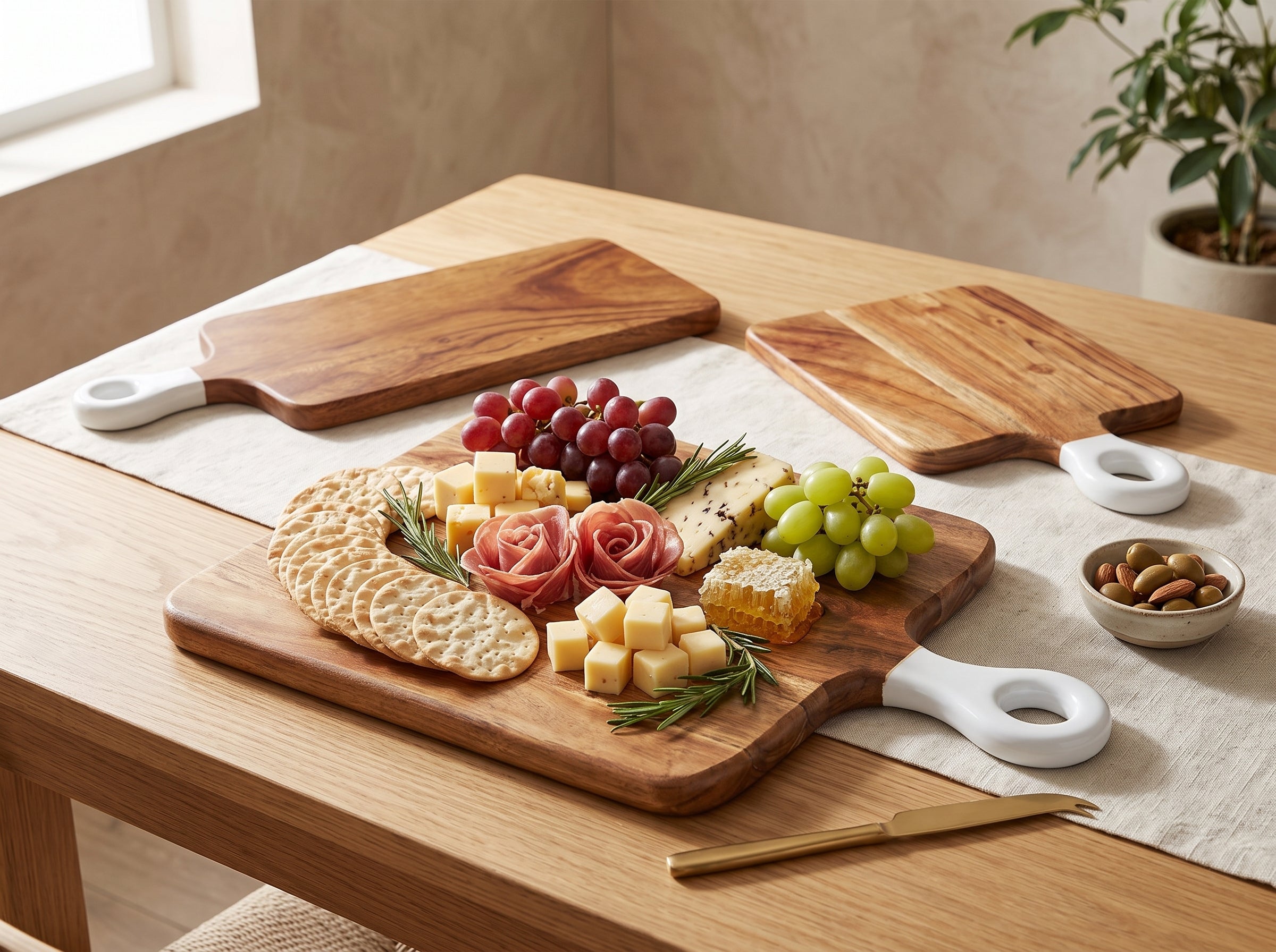 Square Large Board with White Enamel Handle