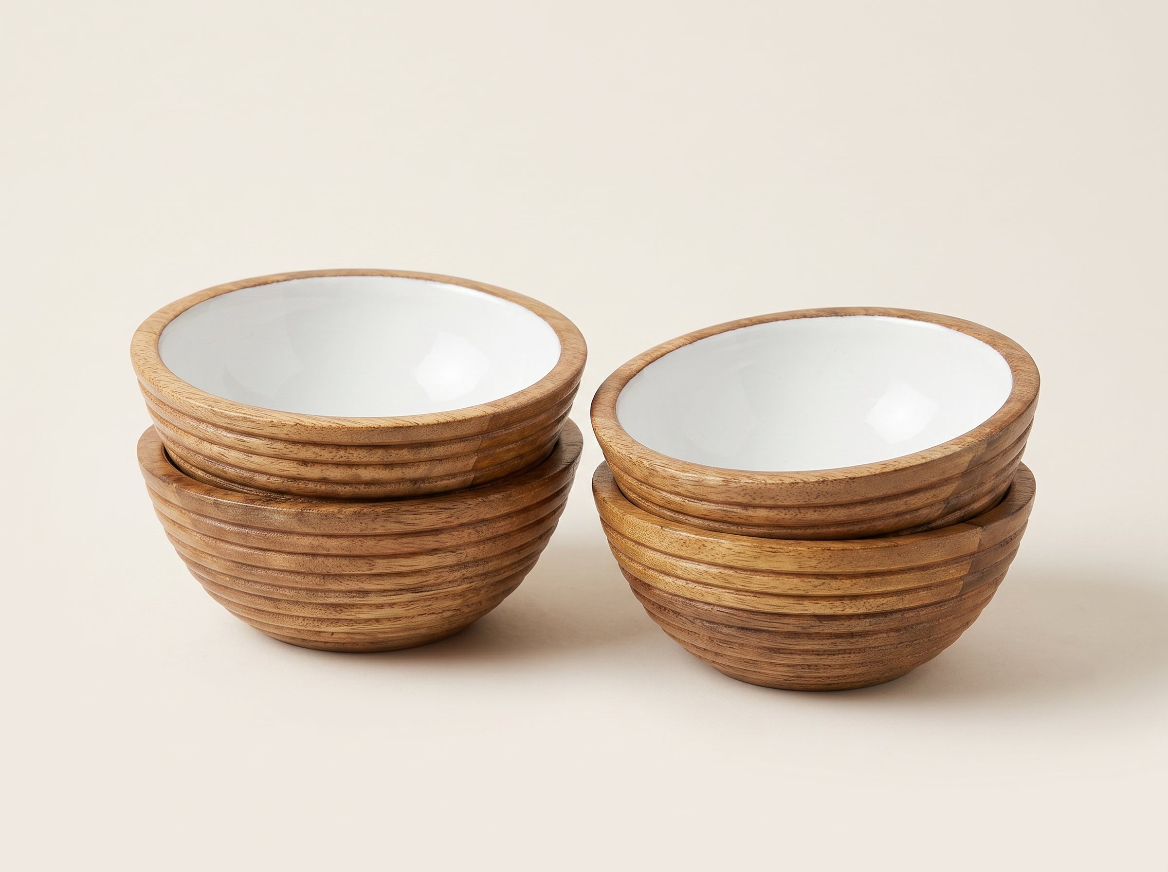 Small Bowl with White Enamel, Set of 4