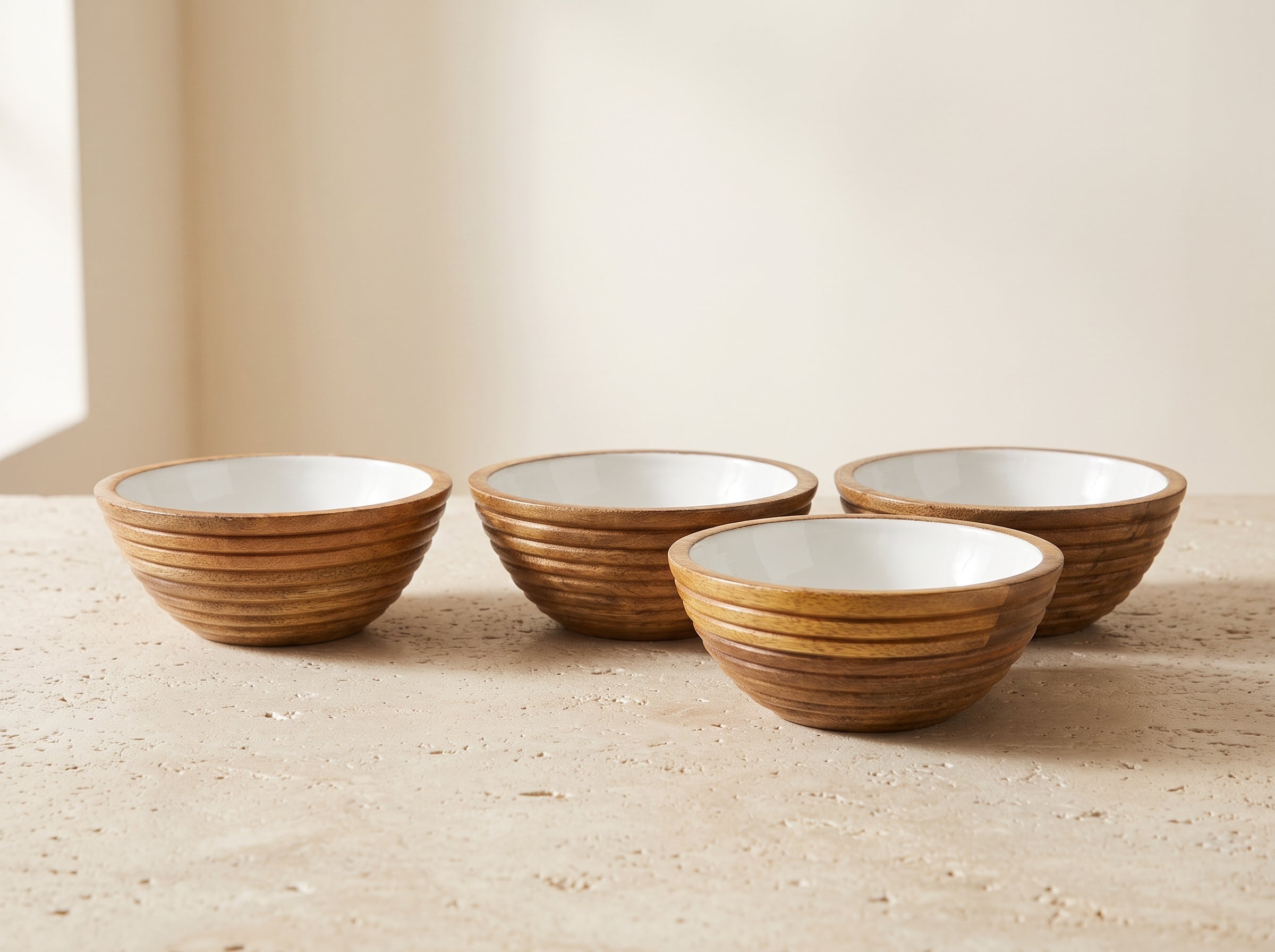 Small Bowl with White Enamel, Set of 4