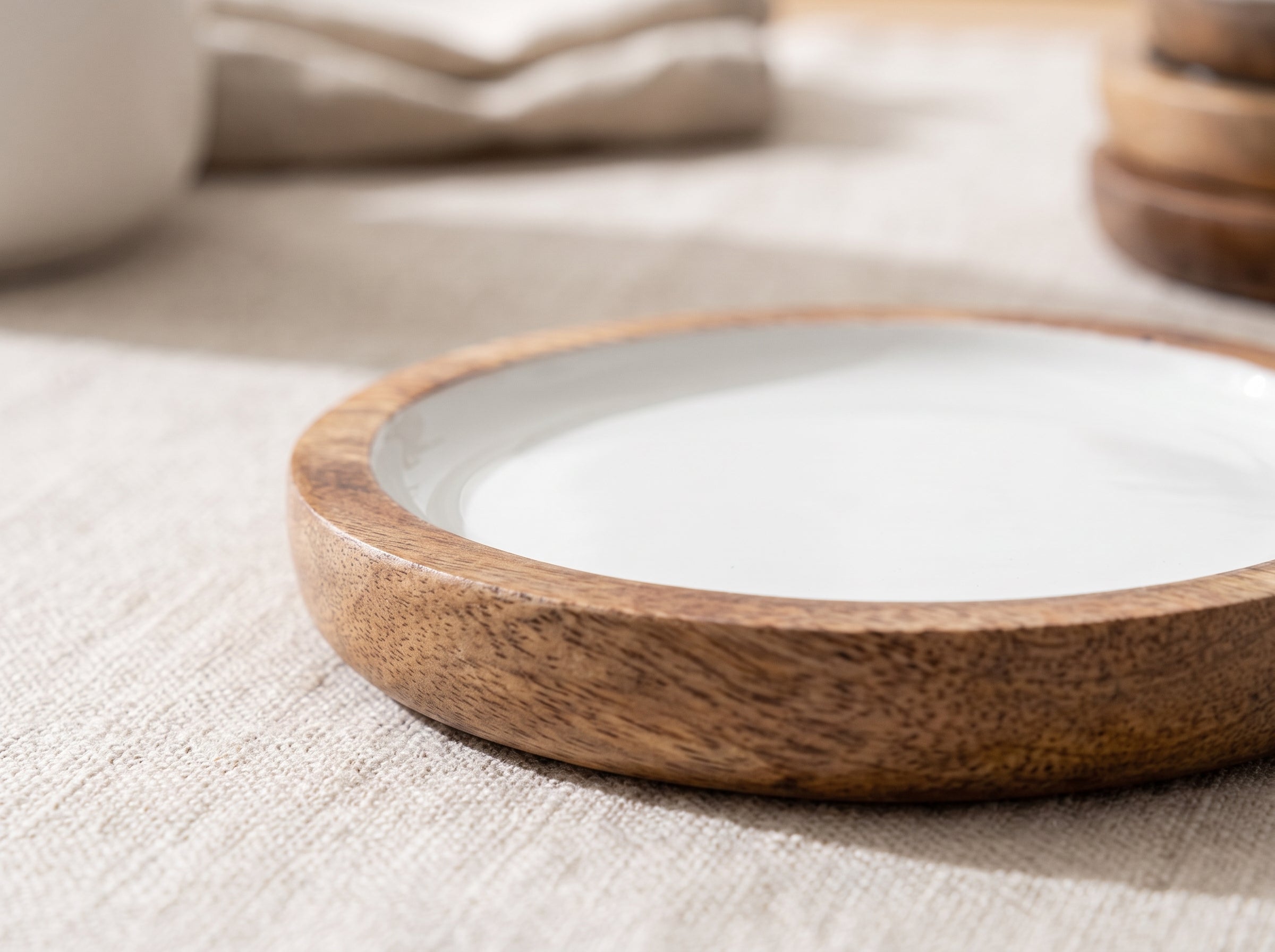 Deep Dish Coasters with White Enamel, Set of 4