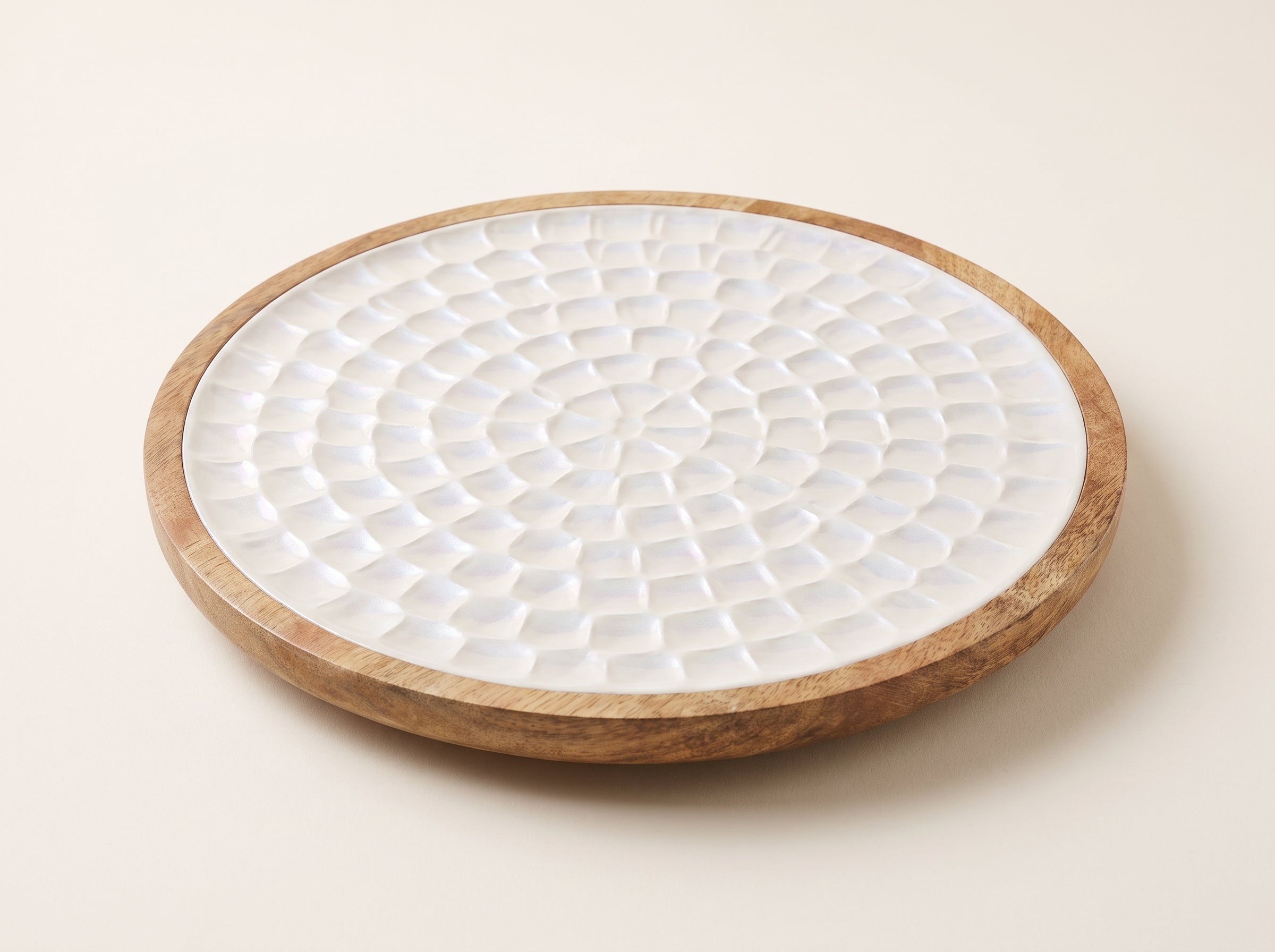 Lazy Susan Turntable with Pearl Enamel