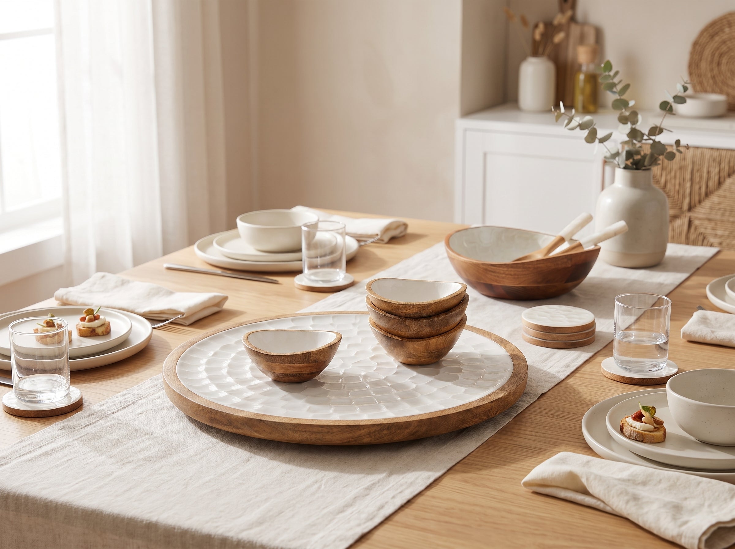 Lazy Susan Turntable with Pearl Enamel