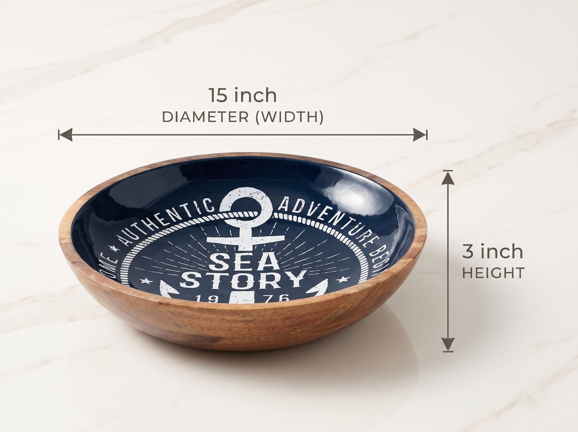Large Bowl with Sea Story Enamel