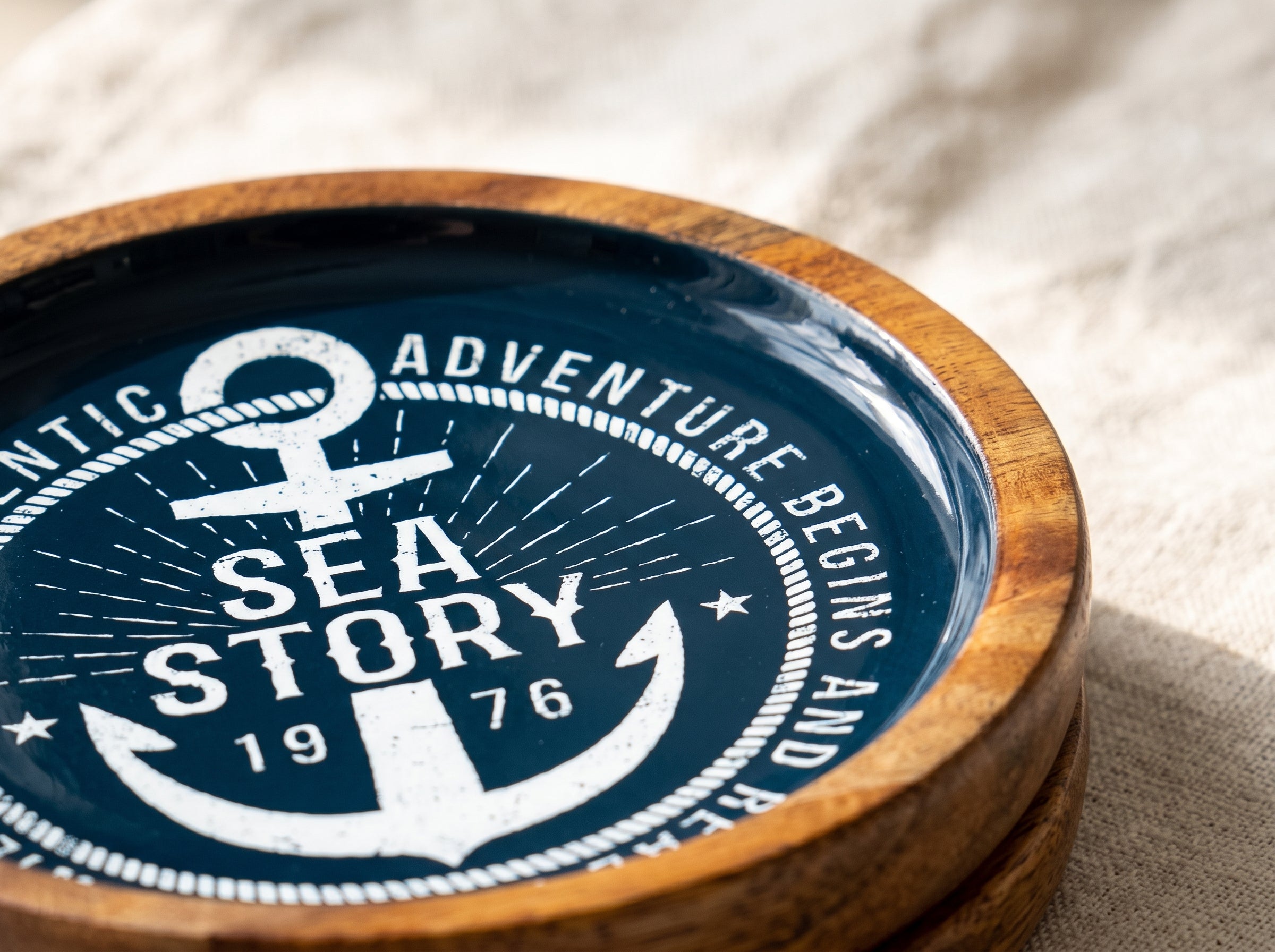Deep Dish Coasters with Sea Story Enamel, Set of 4