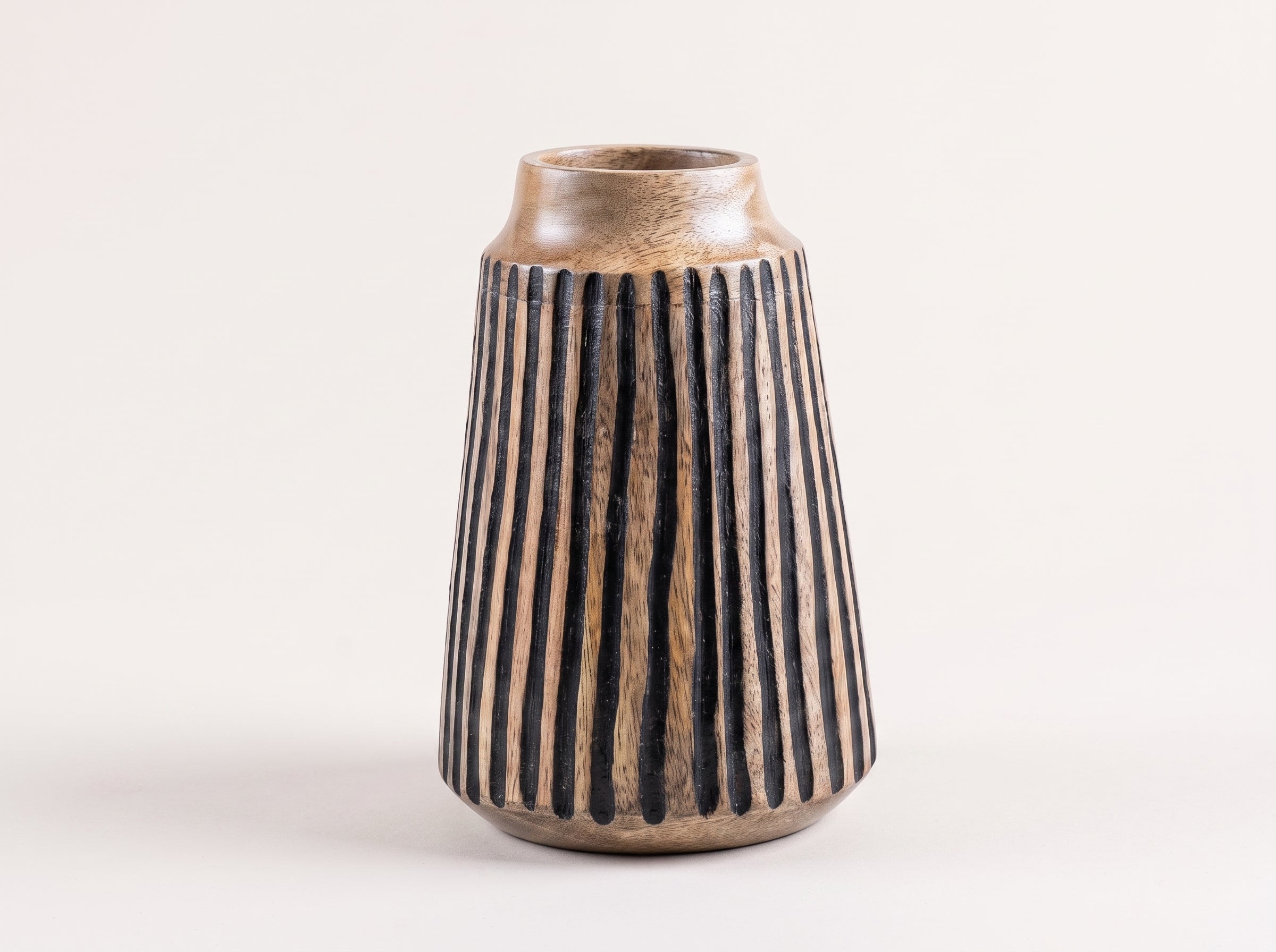 Tapered Vase with Black Lines, Small