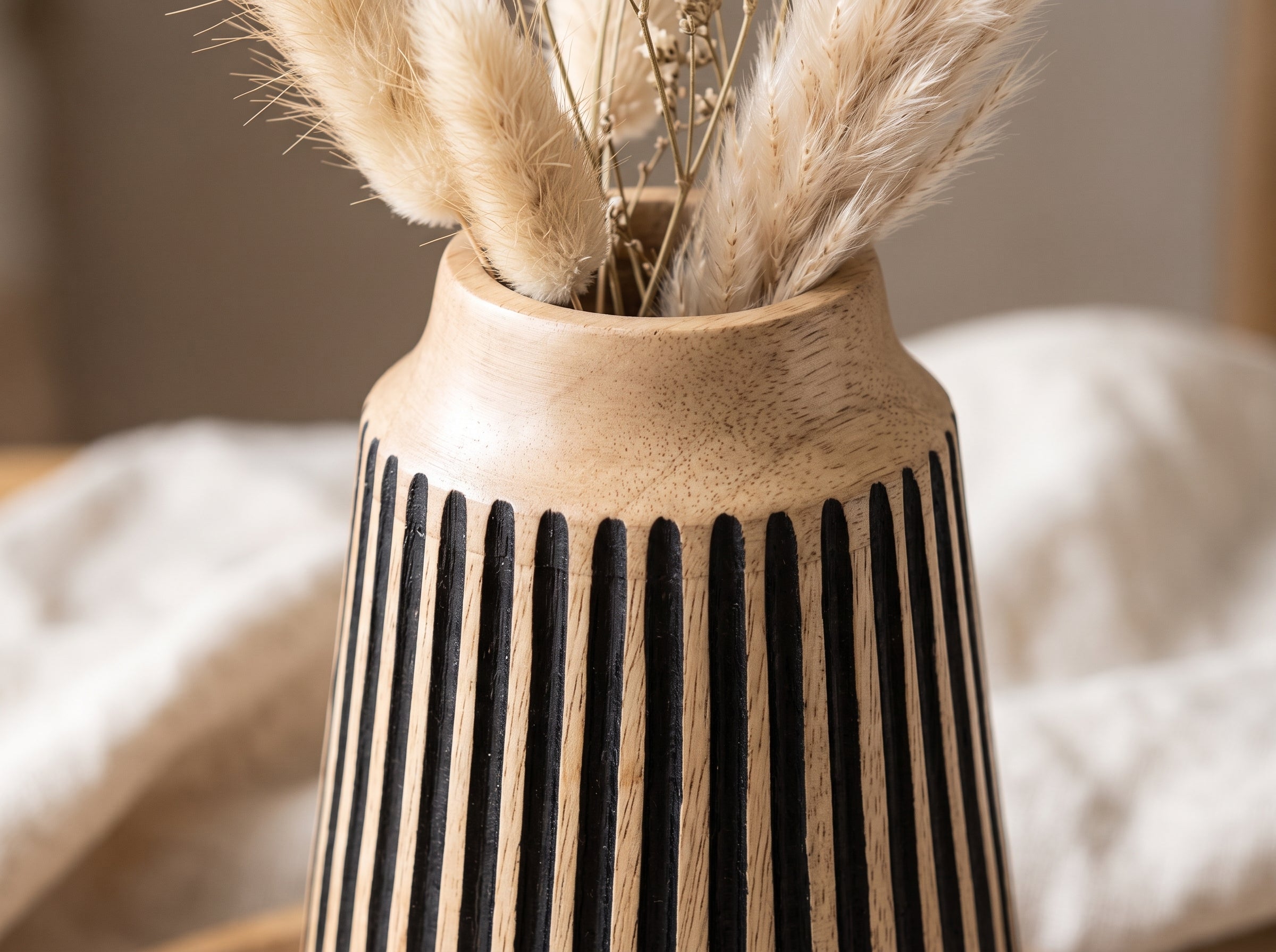 Tapered Vase with Black Lines, Small