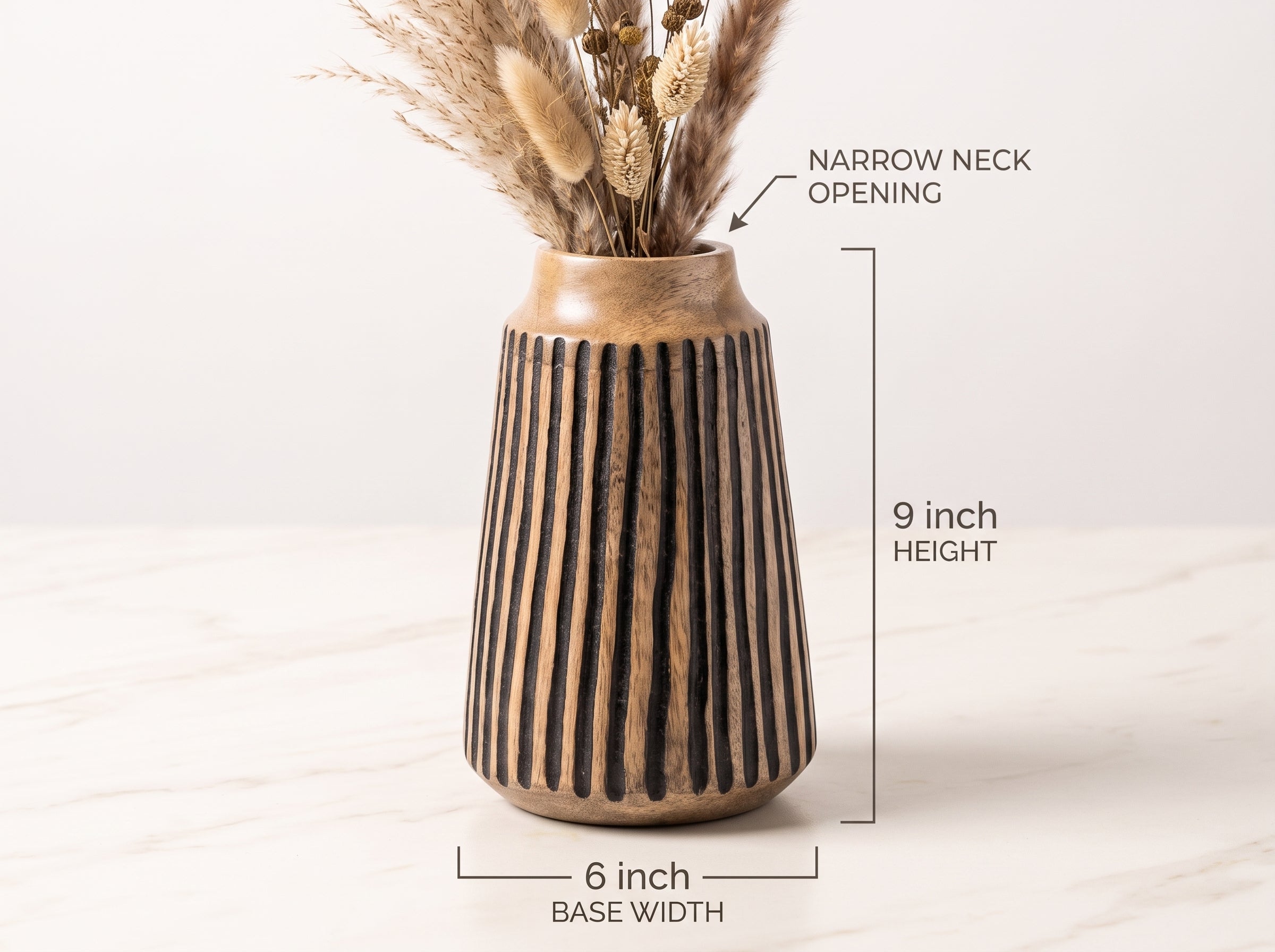 Tapered Vase with Black Lines, Small