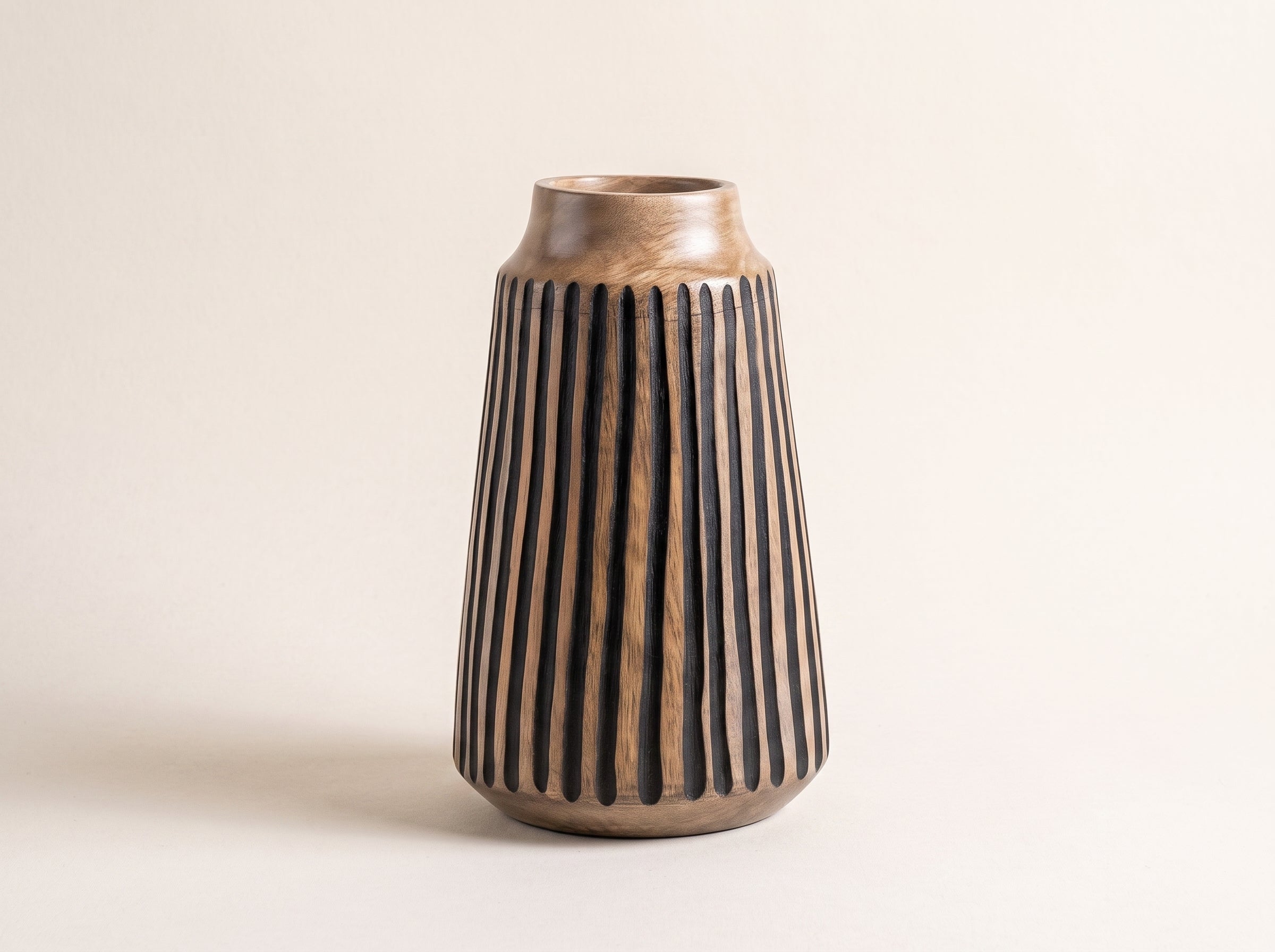 Tapered Vase with Black Lines, Large