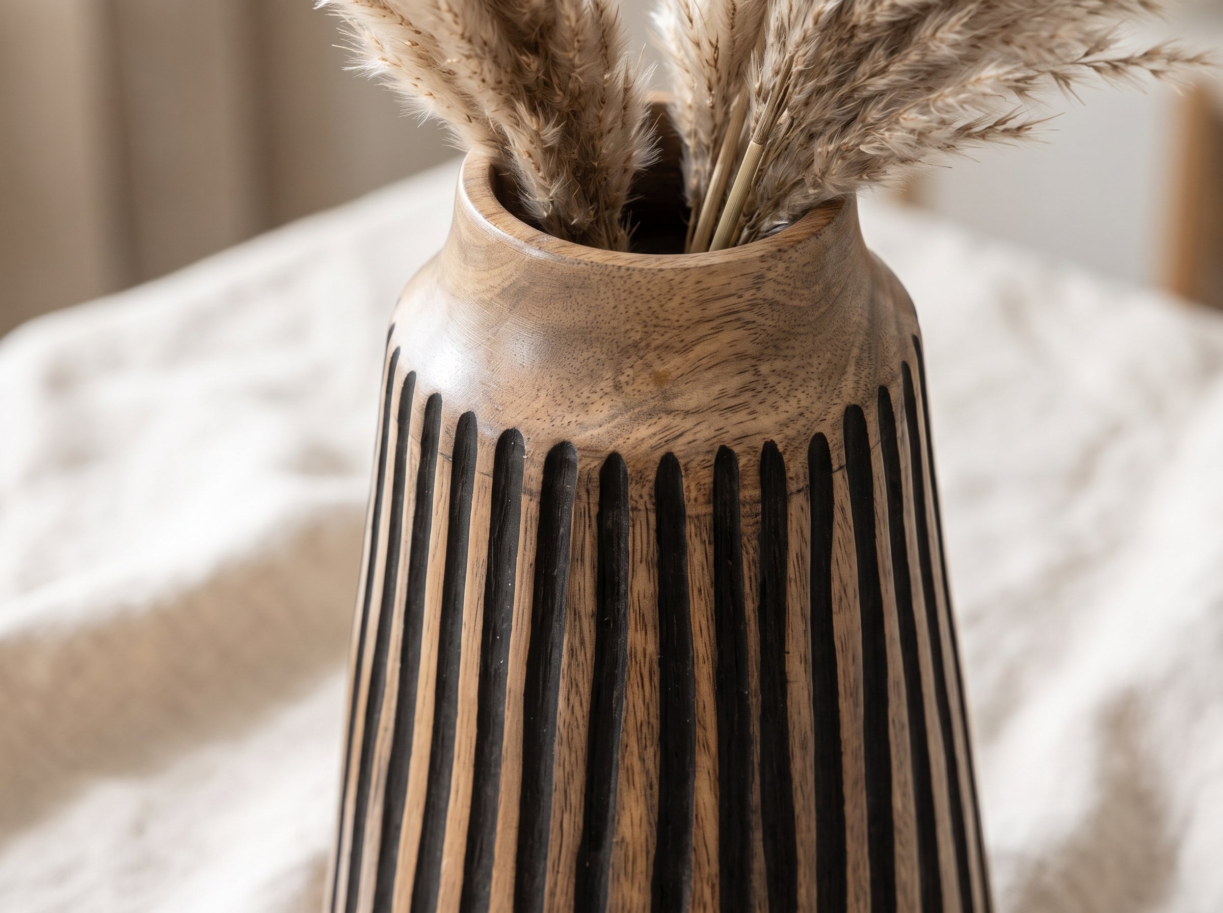 Tapered Vase with Black Lines, Large