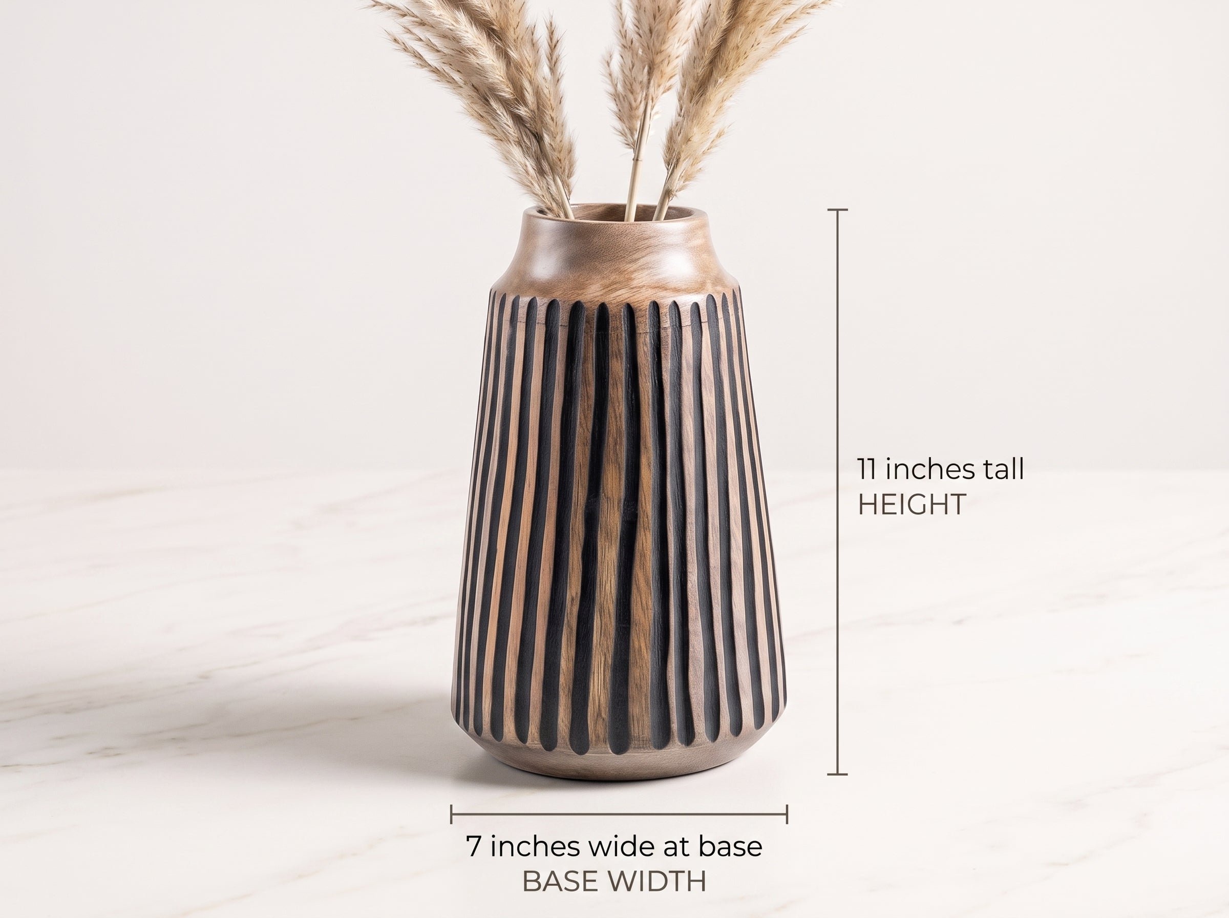 Tapered Vase with Black Lines, Large