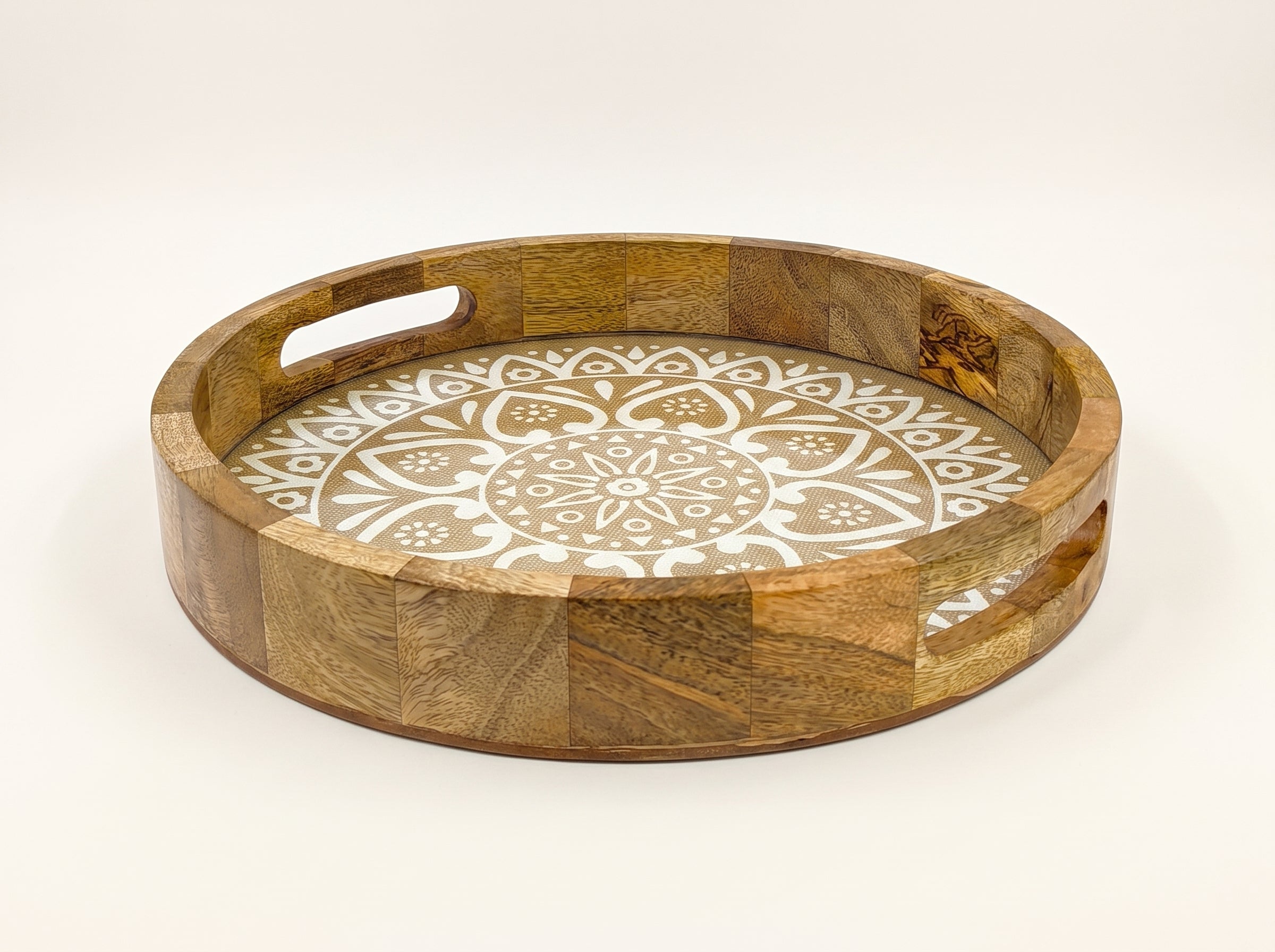 Round Tray with Cotton Mat, Large