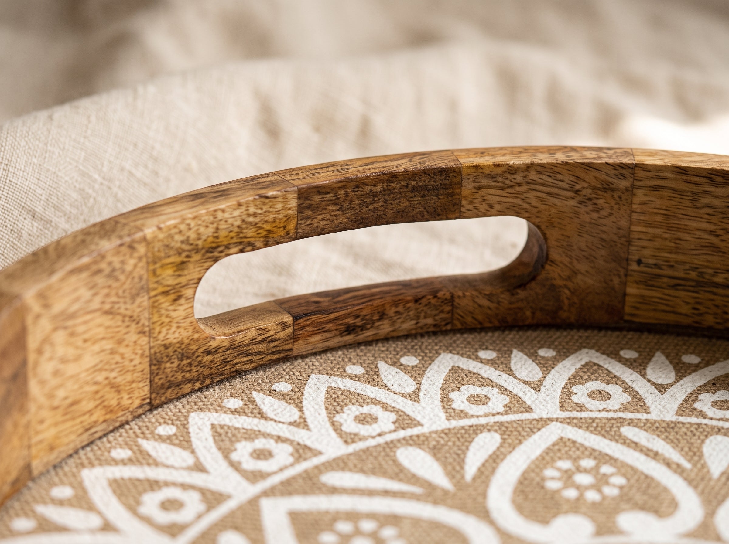 Round Tray with Cotton Mat, Large