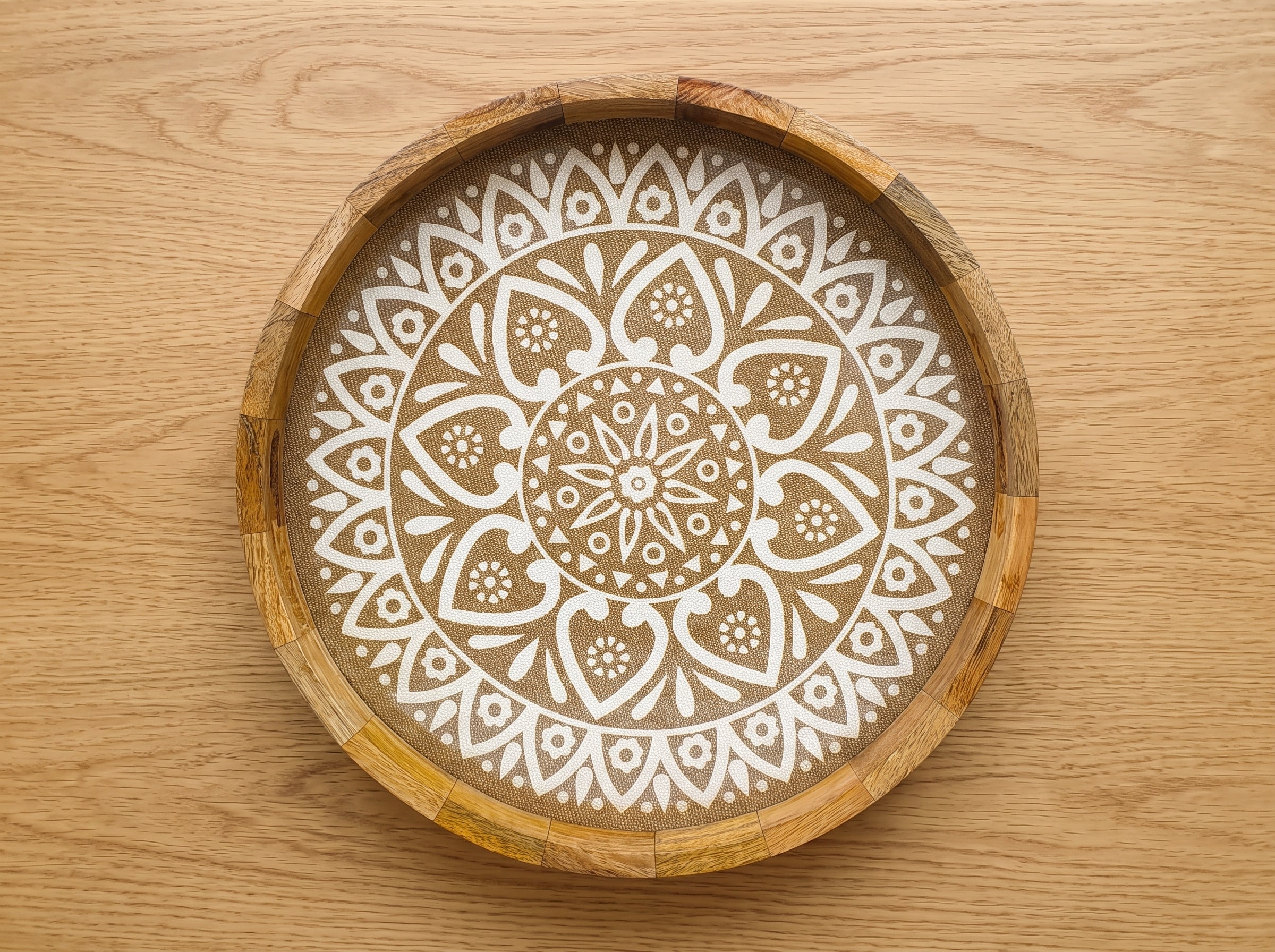 Round Tray with Cotton Mat, Large