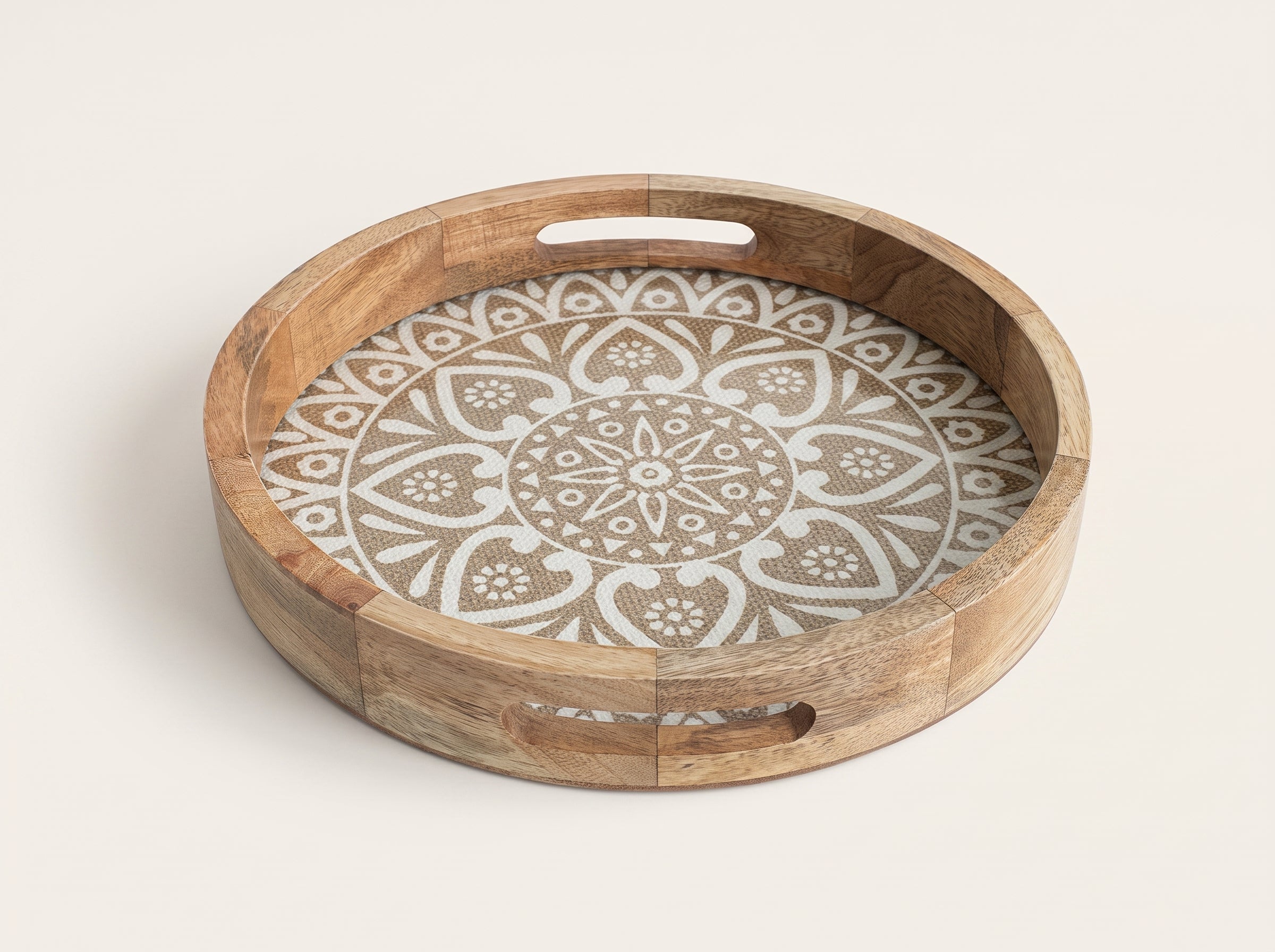 Round Tray with Cotton Mat, Small