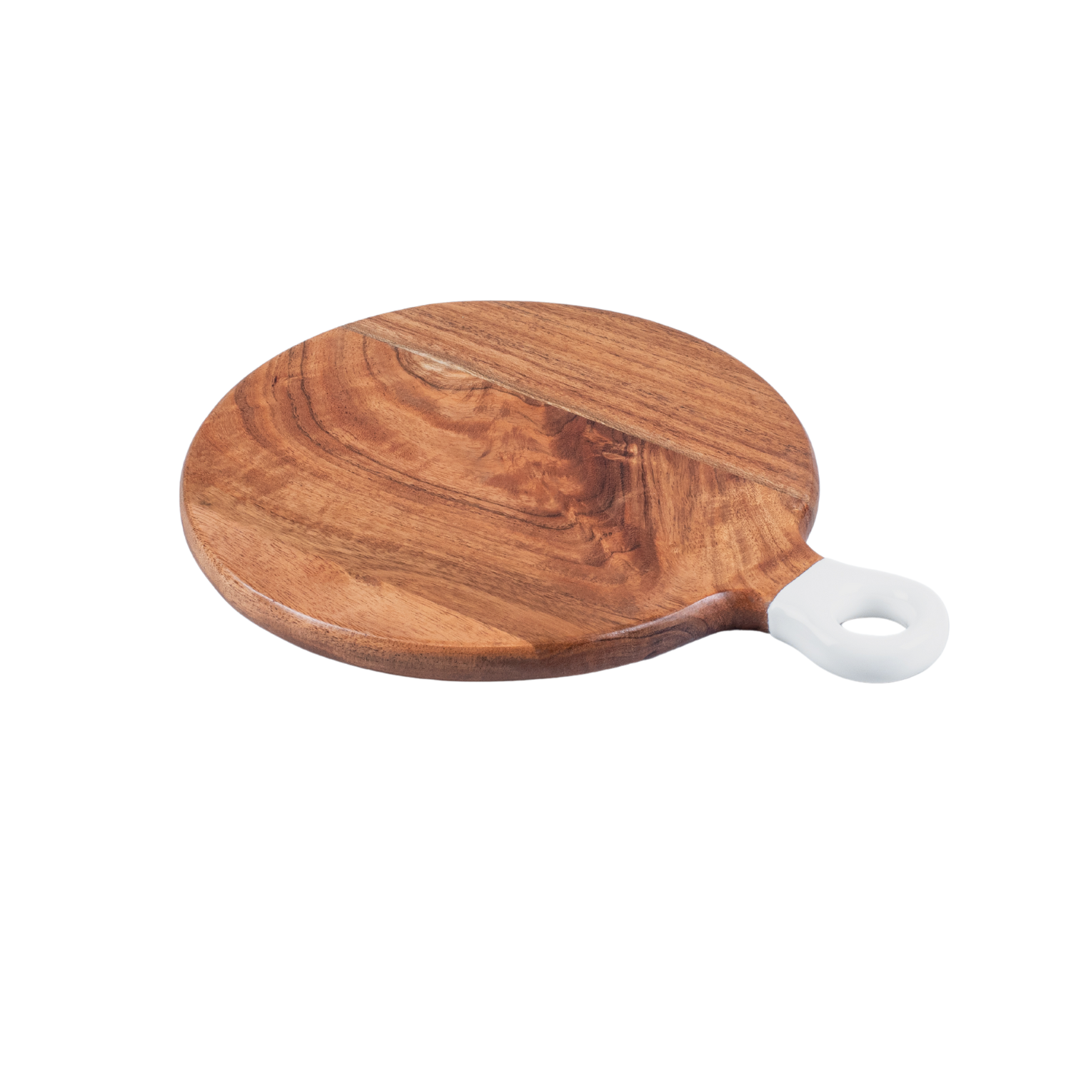 Round Small Board with White Enamel Handle