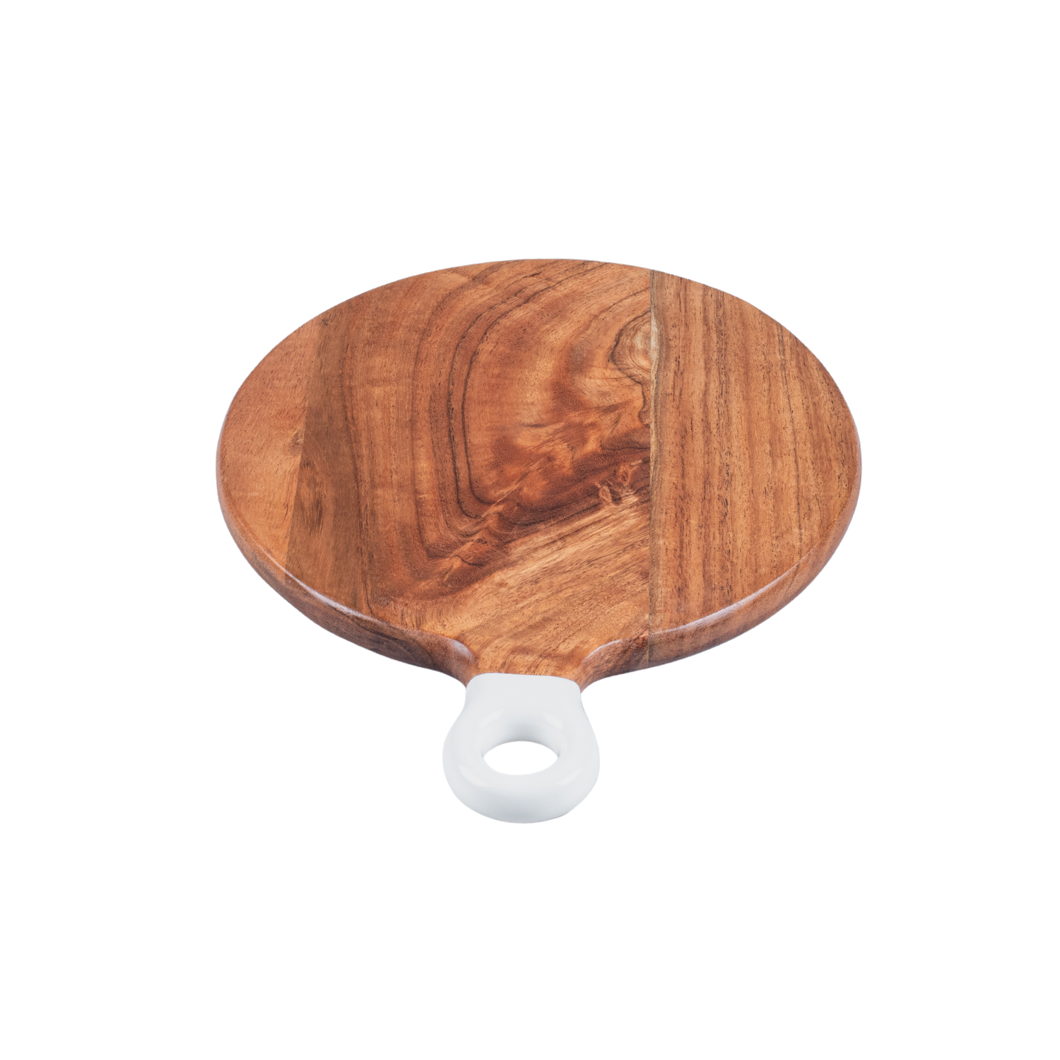 Round Small Board with White Enamel Handle