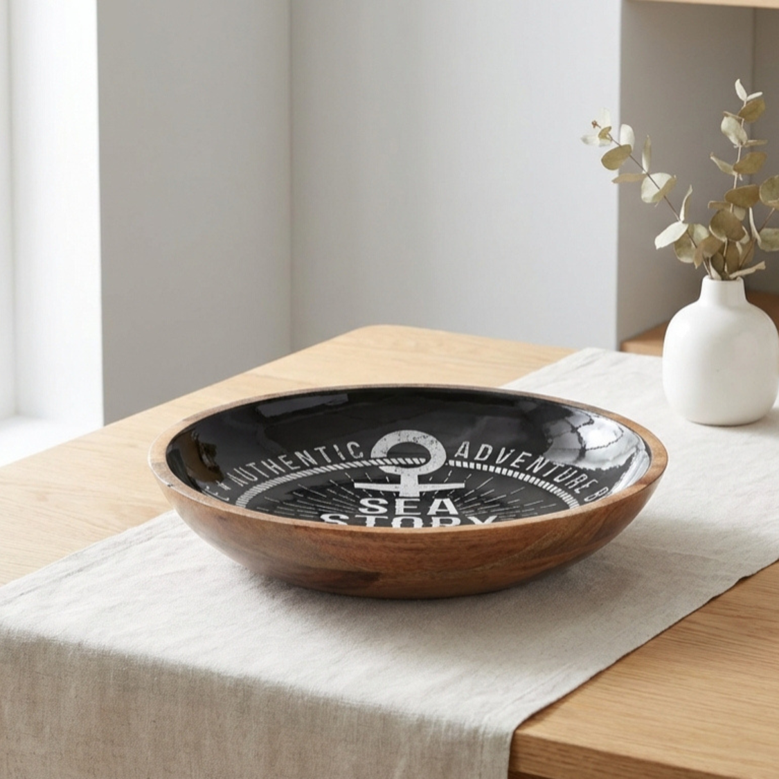 Large Bowl with Sea Story Enamel