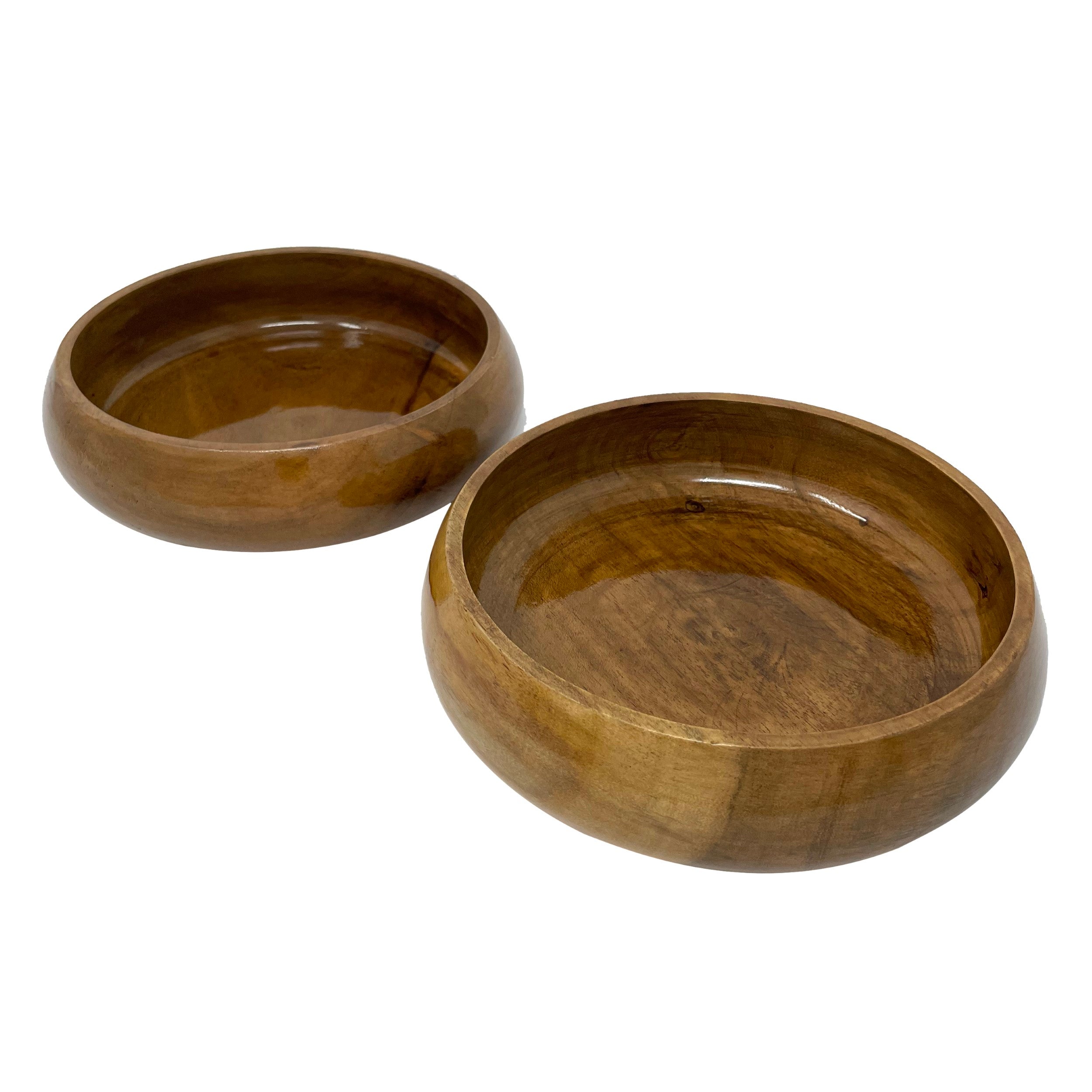 Large Serving Bowls (Set of 2), Glossy, Acacia Wood