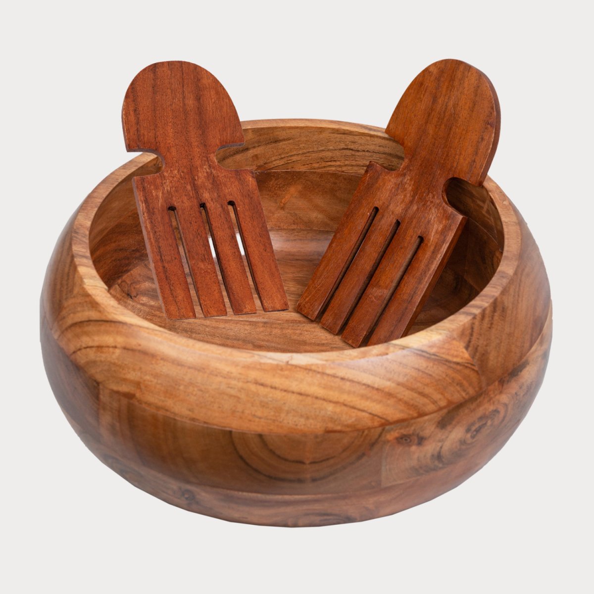 Salad Bowl (Large) With Set of 2 Servers - Aesthetic Living